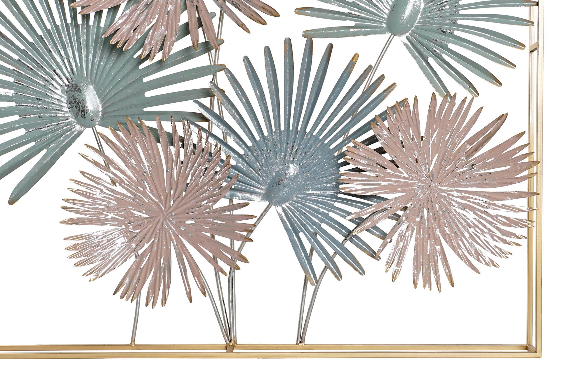 Metal Wall Decoration 90X7X90 Multicolor Leaves