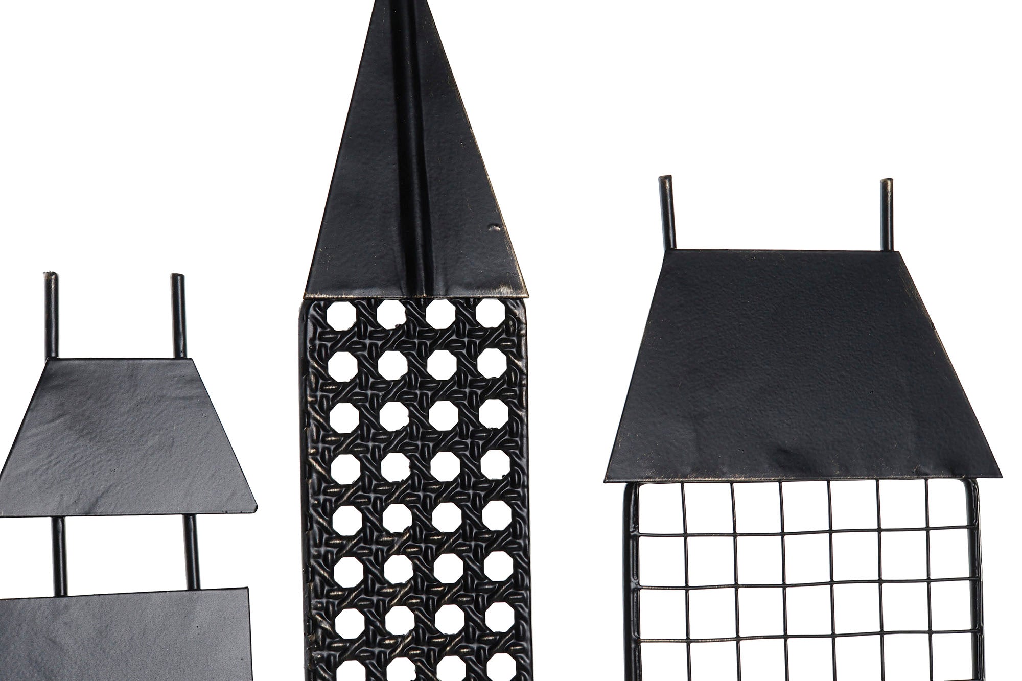 Decoracion Pared Metal 105X6X56 Edificio Dorado