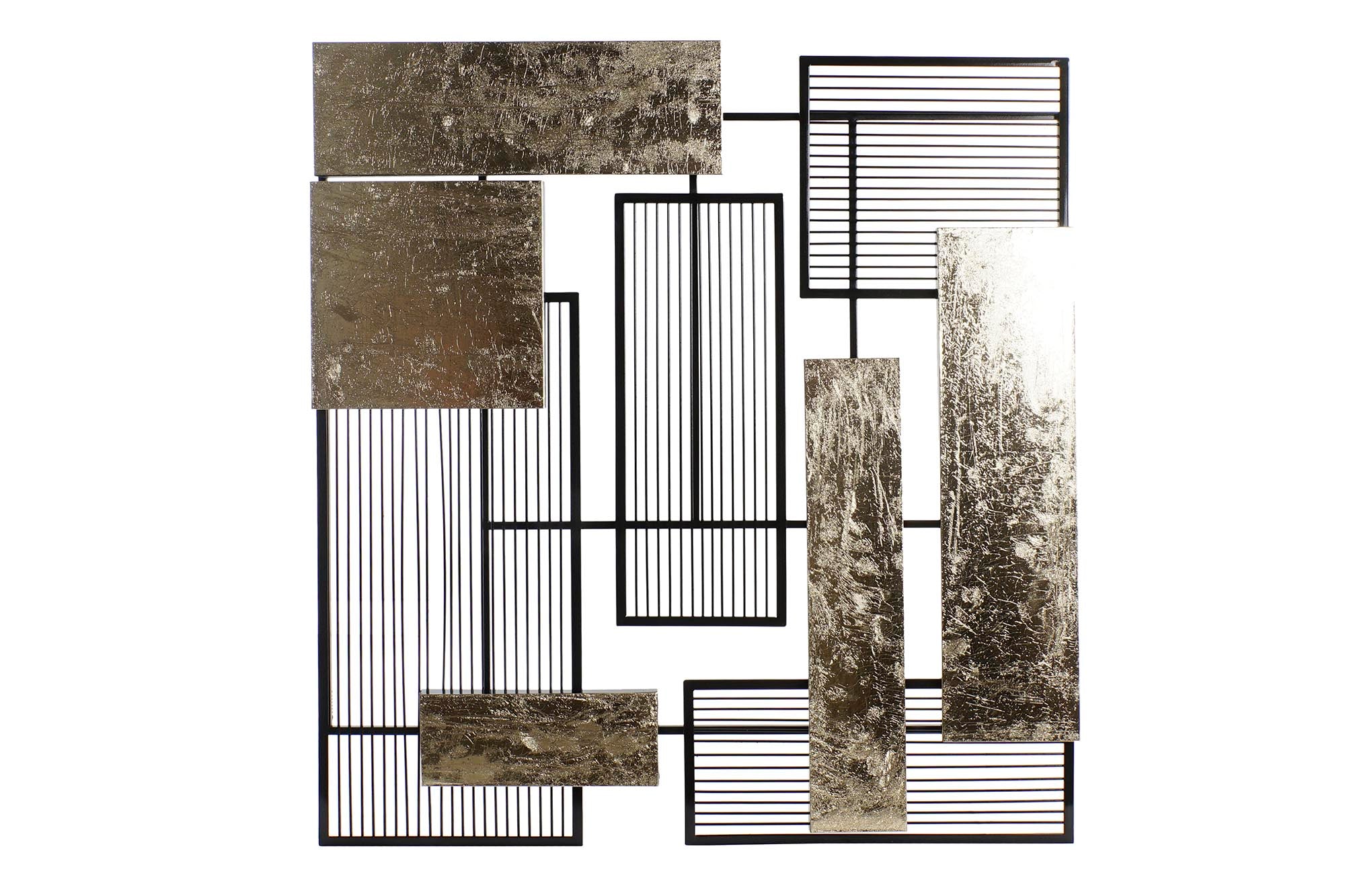 Decoracion Pared Metal 89X4,5X97 Abstracto Negro