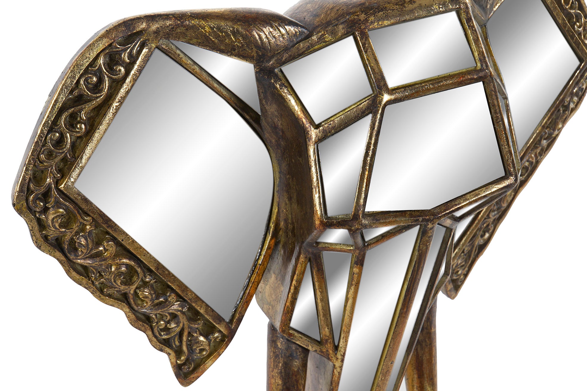 Decoracion Pared Resina Espejo 41X11X38 Elefante