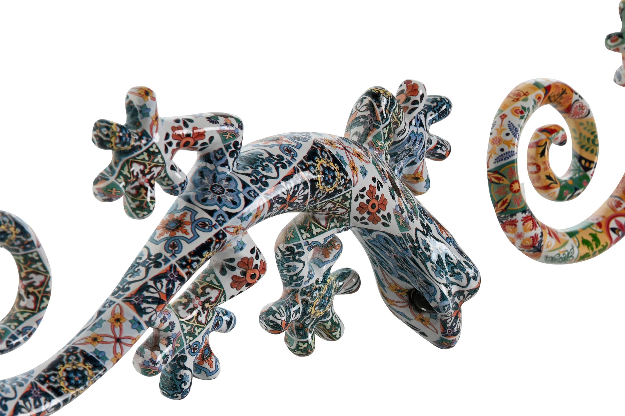 Decoração de parede de resina 22X10X4 Lagarto 2 sortidos.