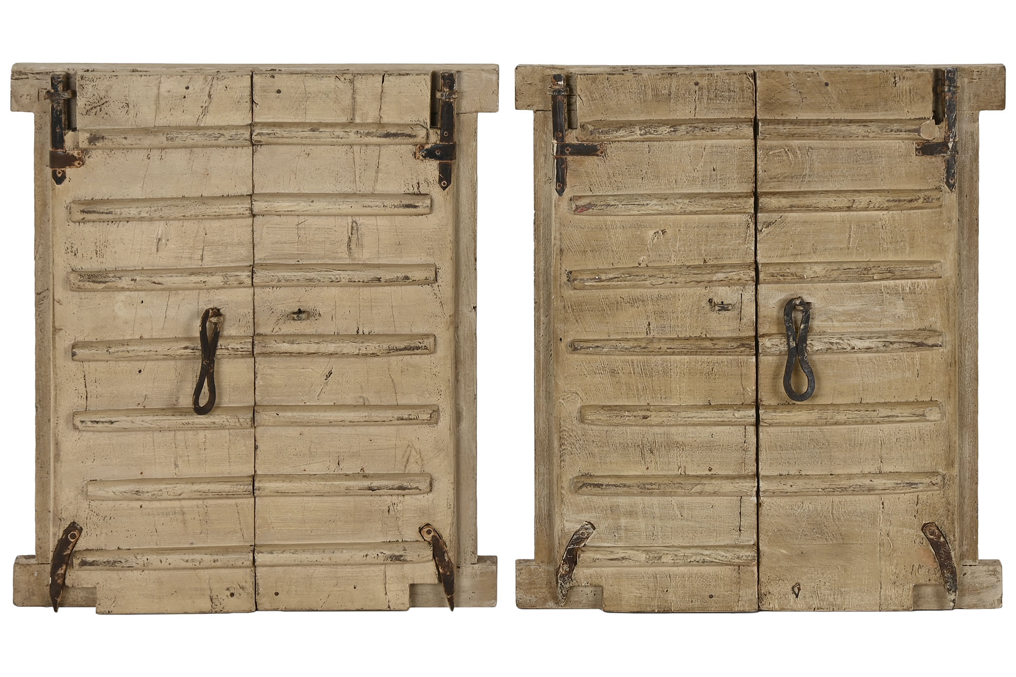 Decoracion Pared Teca Hierro 45X5X51 Ventana Beige