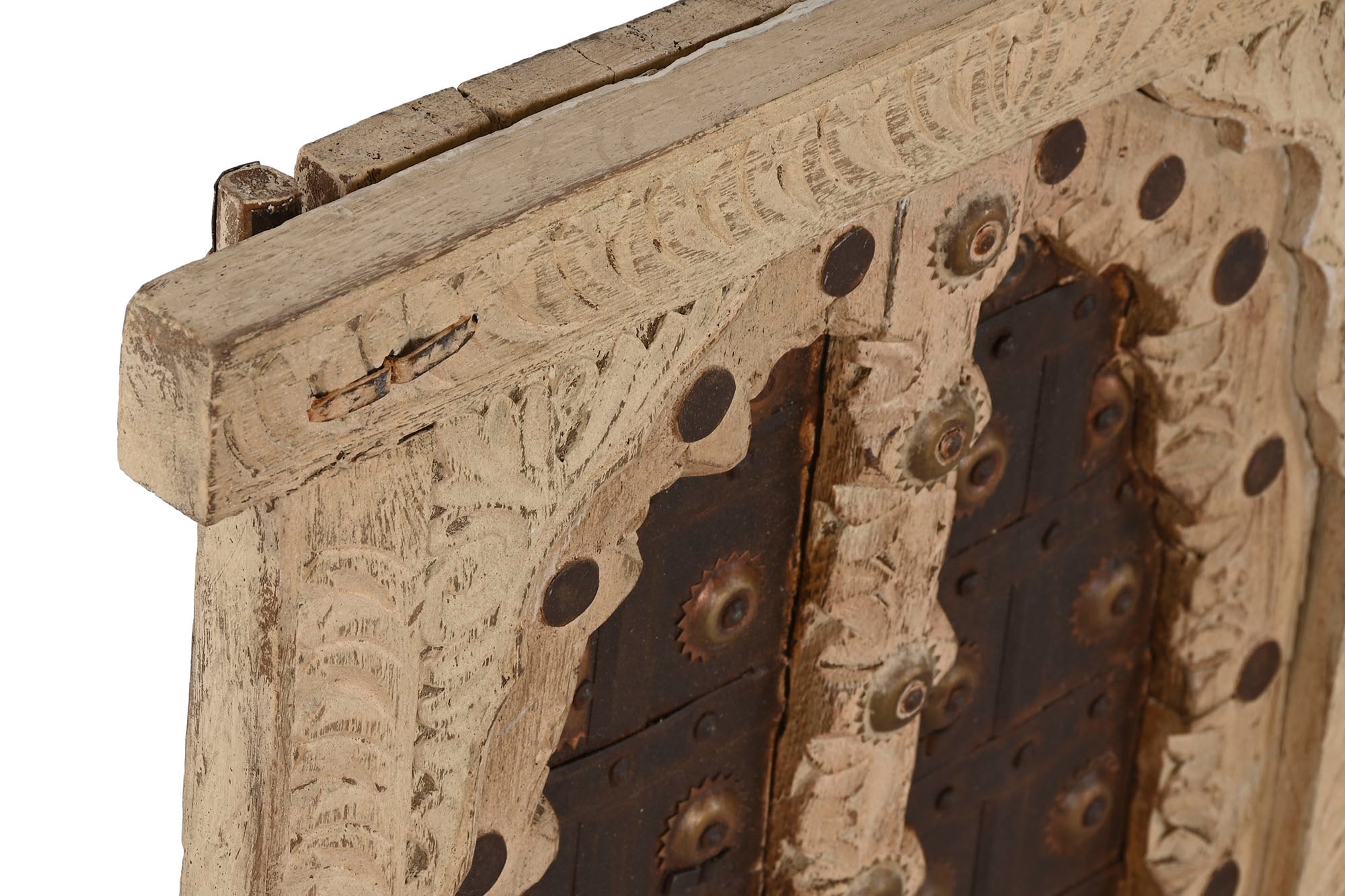 Decoracion Pared Teca Hierro 45X5X51 Ventana Beige