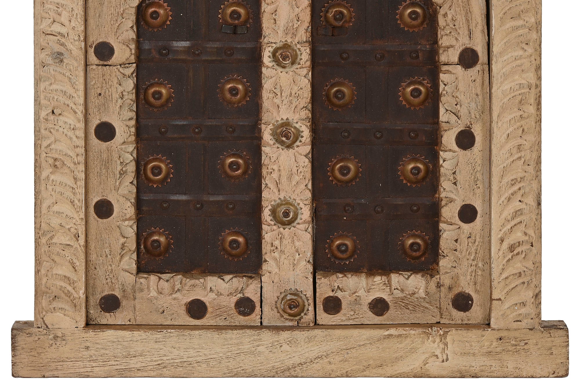 Decoracion Pared Teca Hierro 45X5X51 Ventana Beige