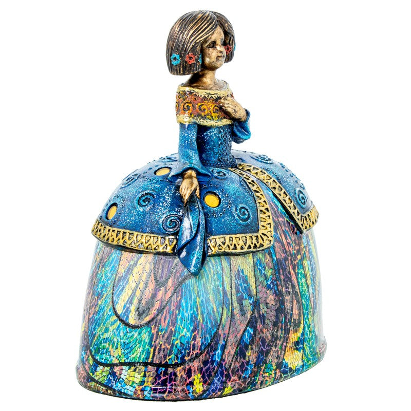 Figura Resina Menina Colores Azul