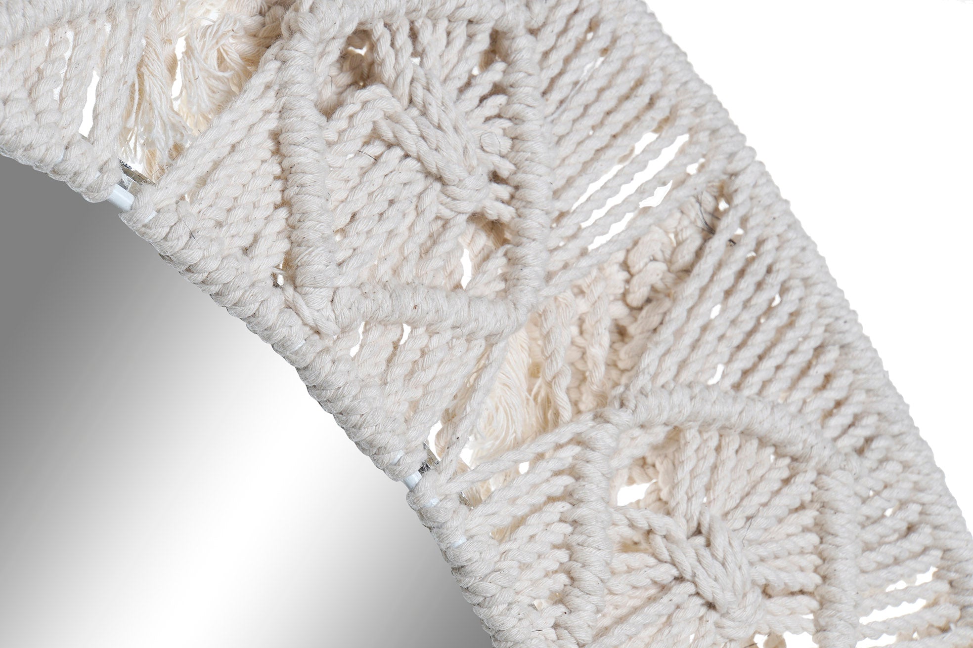 Espejo Algodon 75X2X75 Macrame Blanco