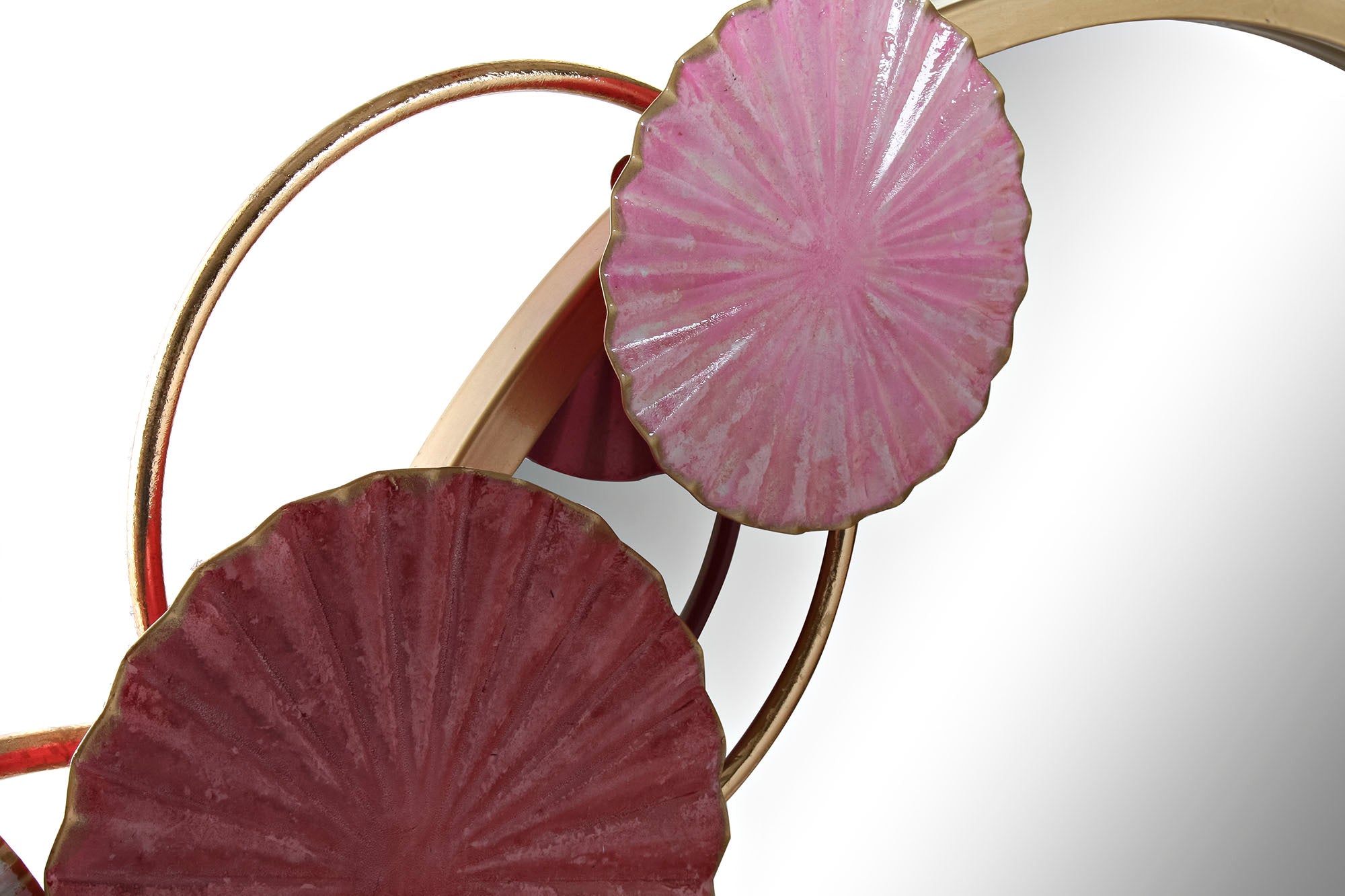 Espejo Metal Espejo 116X8X71 Circulos Rosa Oscuro