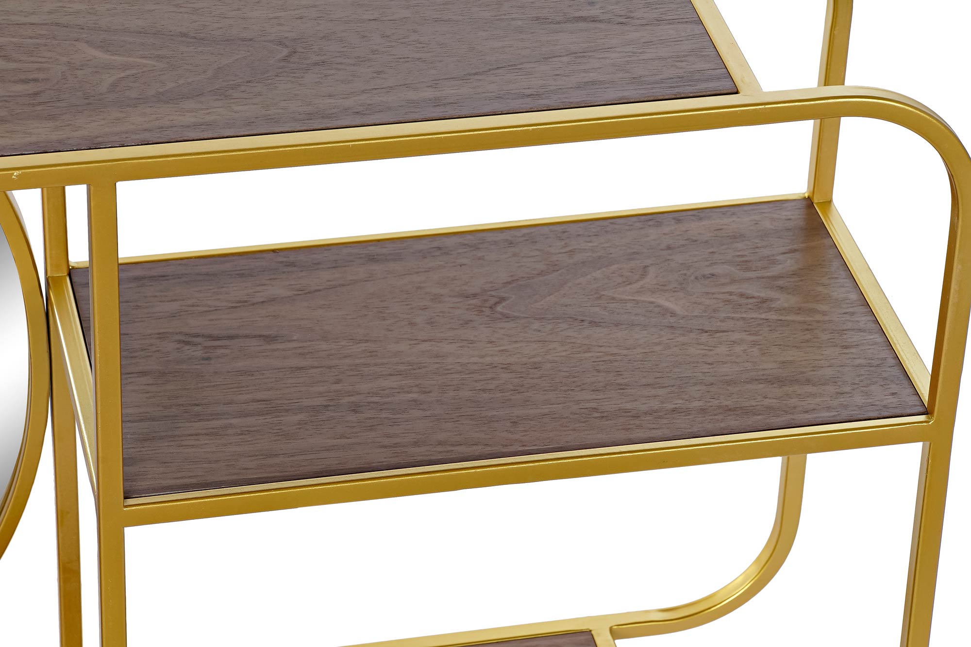 Espejo Metal Espejo 100X18X40 Estanteria Dorado