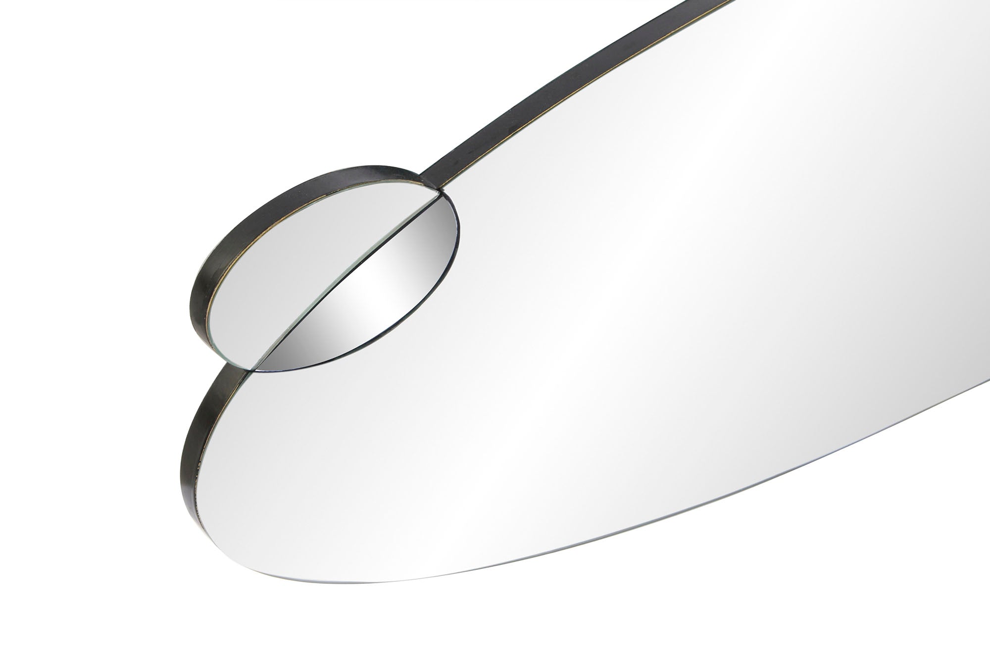 Espejo Cristal Madera 120X2X49 Circulos Ahumado