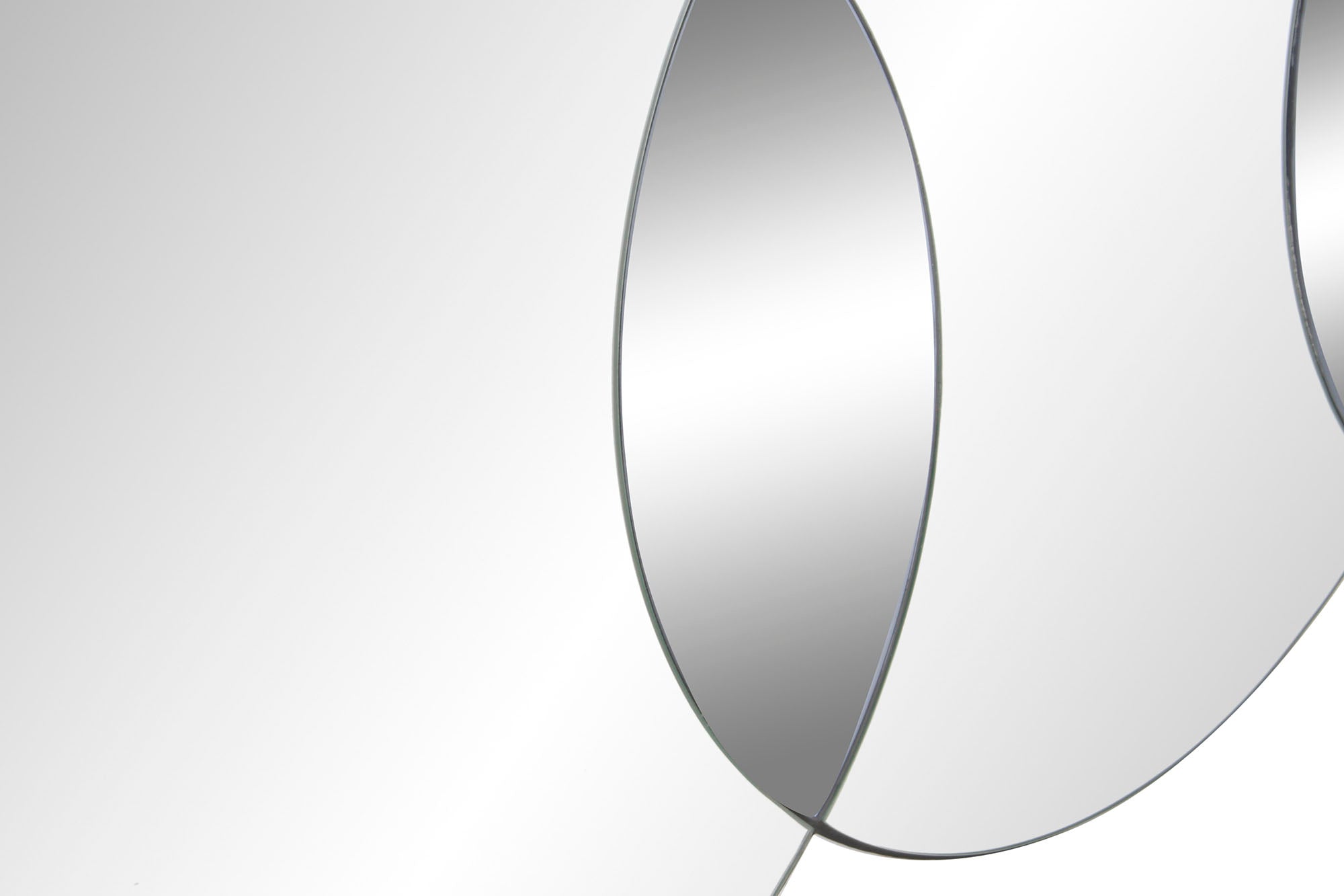 Espelho de madeira de vidro 118,5X2X50 círculos fumê