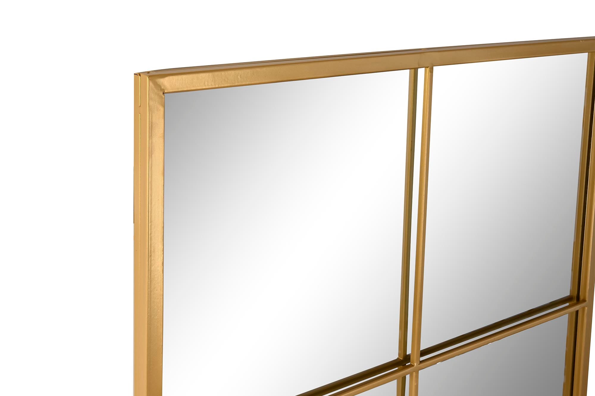 Espejo Hierro Cristal 60X2X150 Ventana Dorado