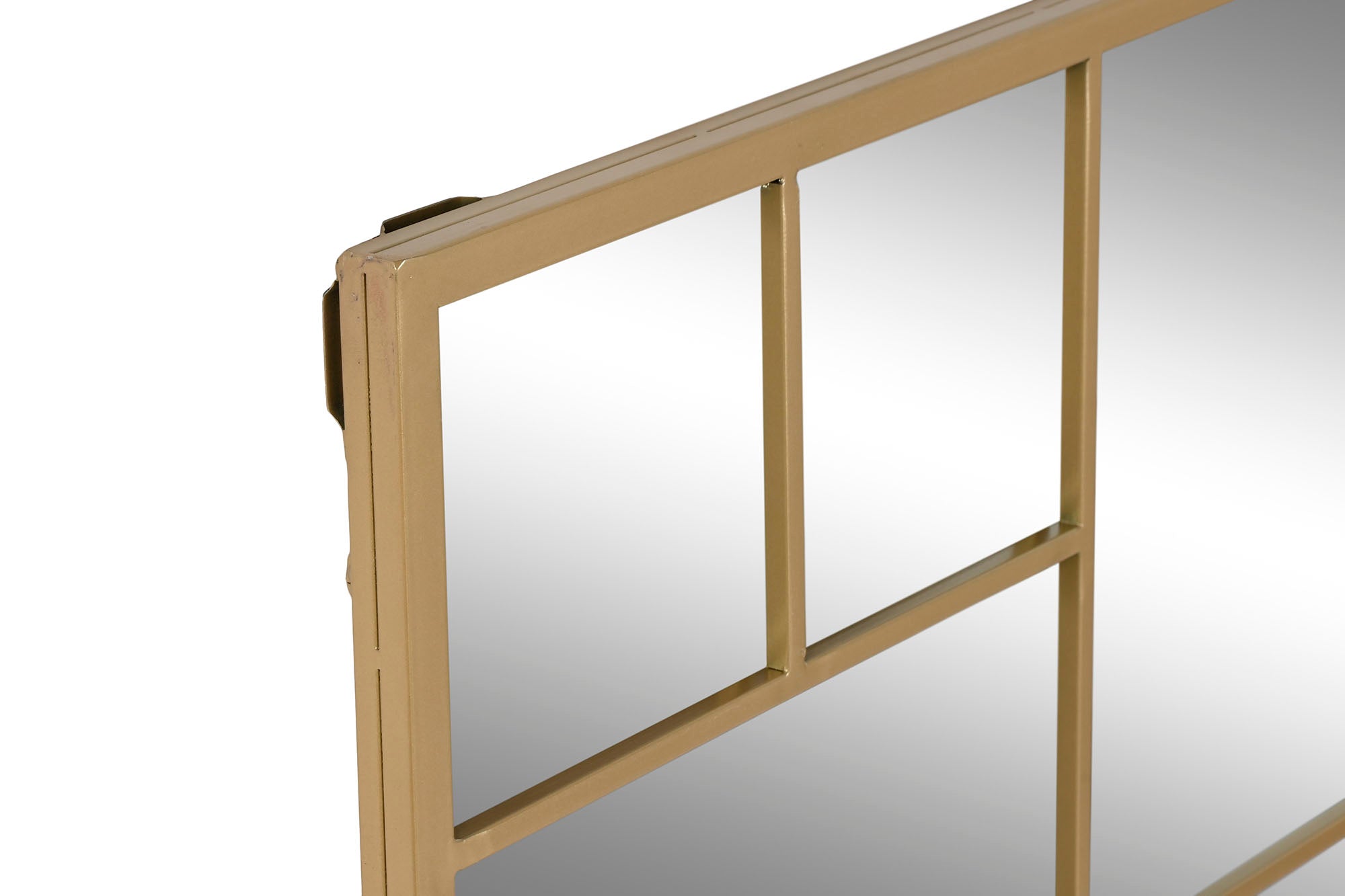 Espelho de vidro de ferro 90X2X90 dourado
