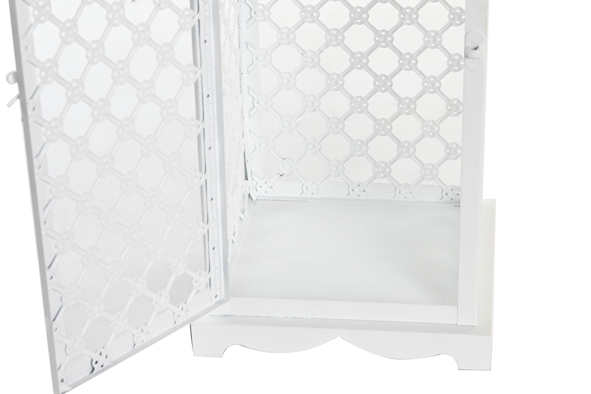 Farola Set 3 Metal 24X24X74 Desgastado Blanco