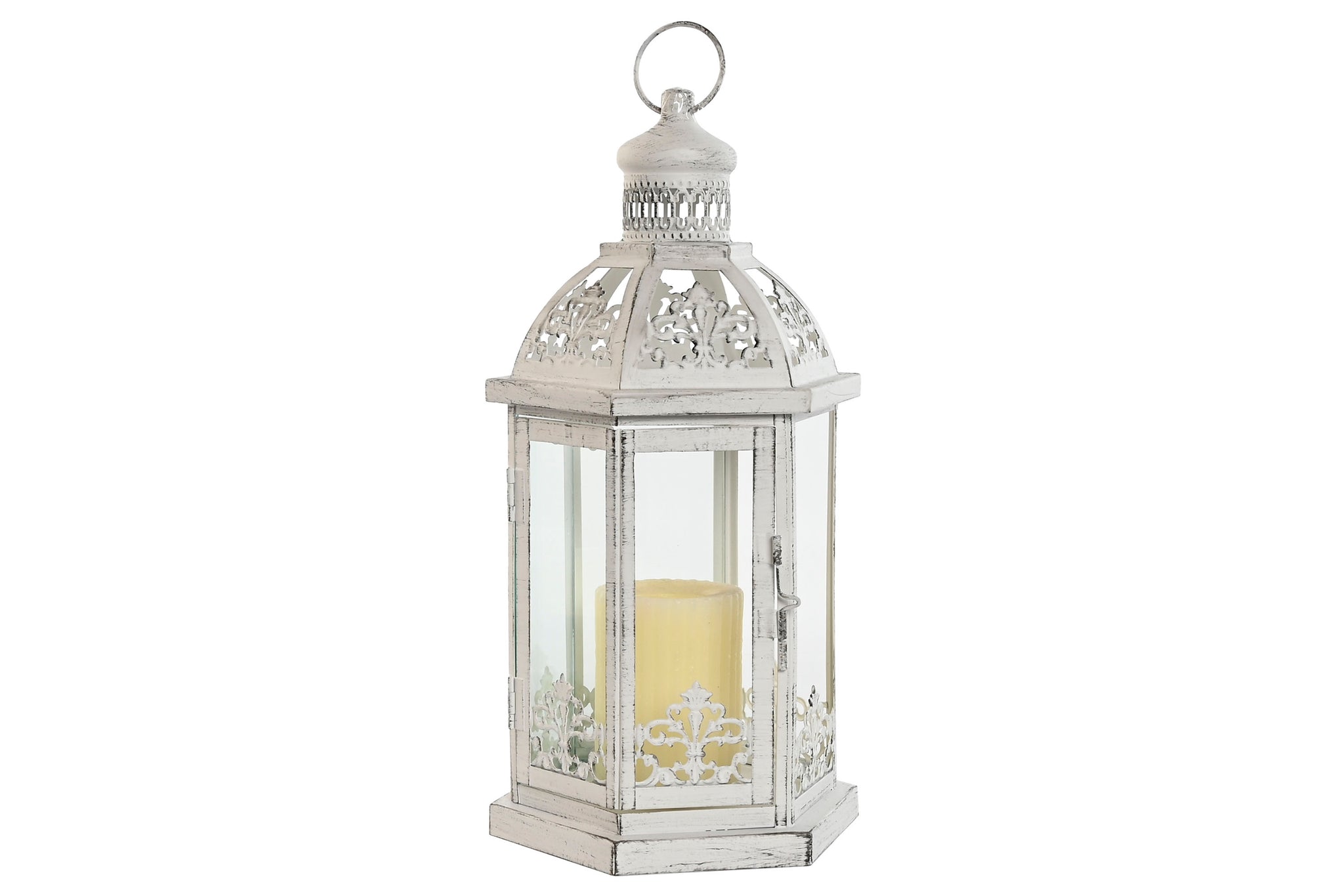 Farola Set 2 Metal Cristal 18X16X35 Desgastado