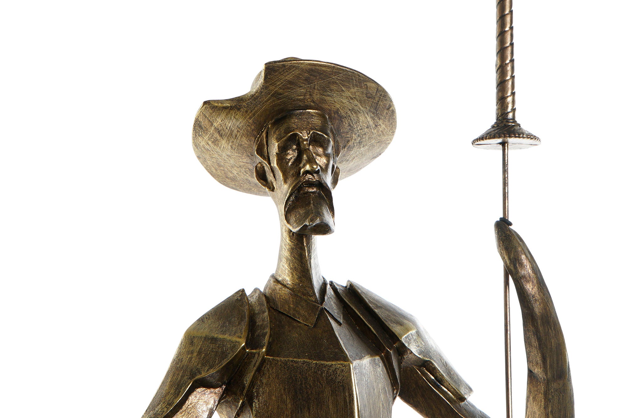 Figura Resina 23,5X19X70,5 Quijote Cobrizo