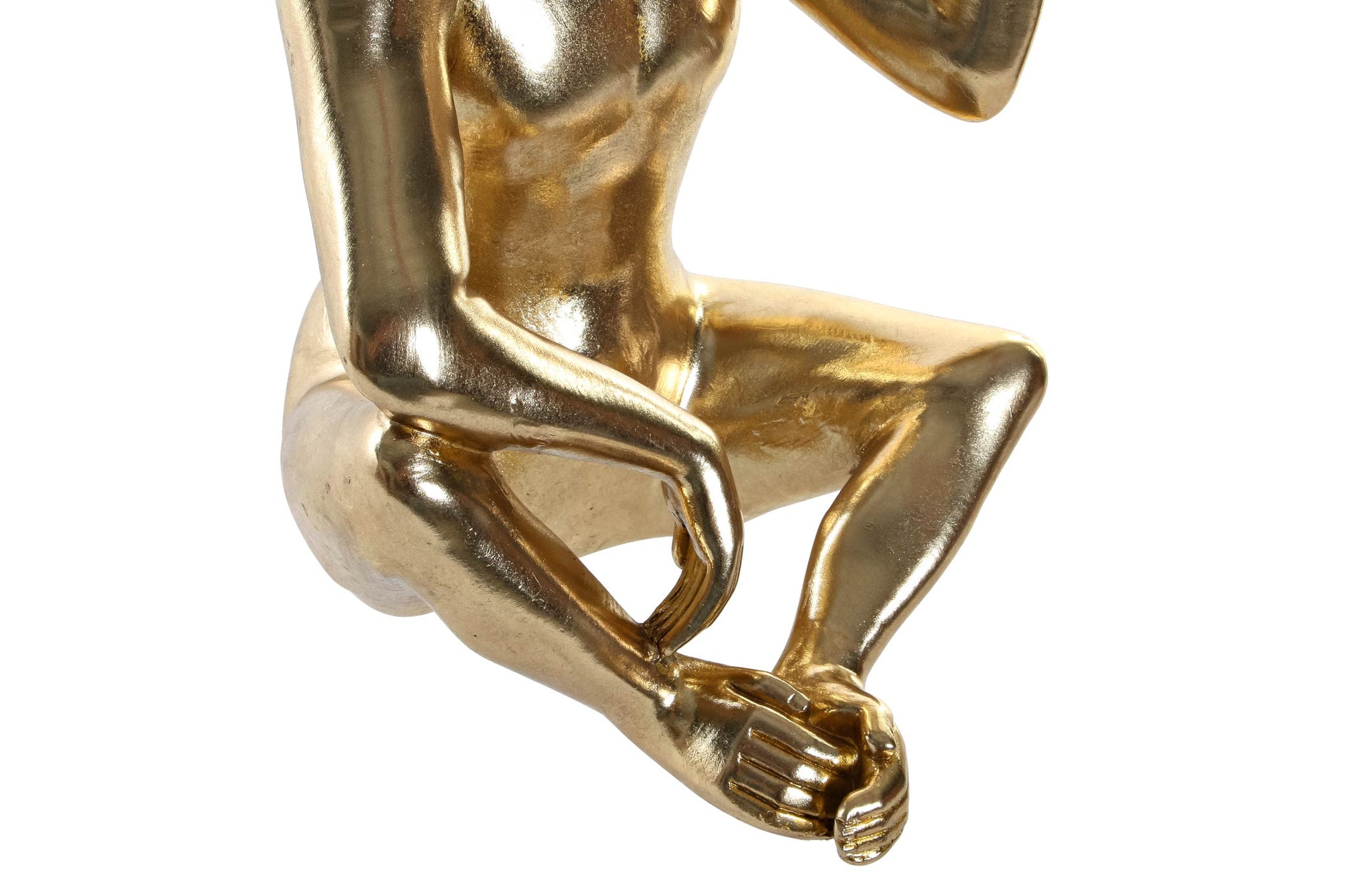 Figura Resina Metal 27X25X43,5 Mono Hoja Dorado