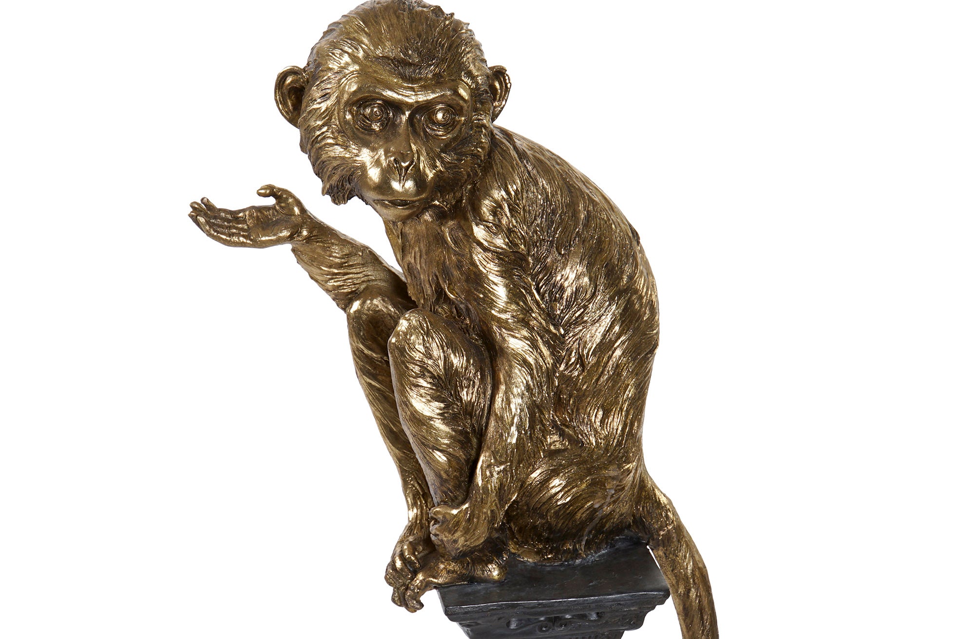 Figura Resina Metal 32X21X105 Mono Envejecido