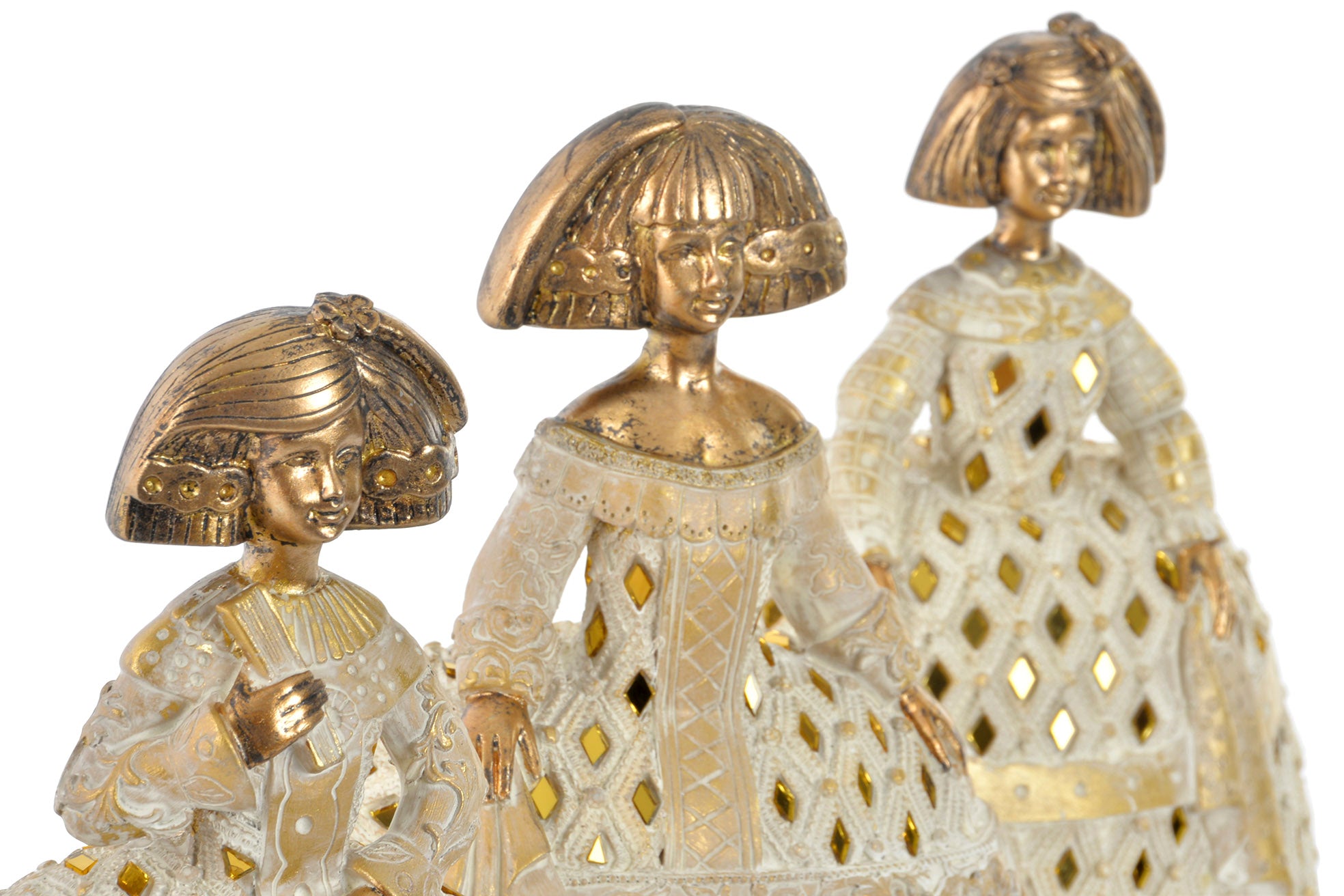Figura de resina Menina, dama dourada