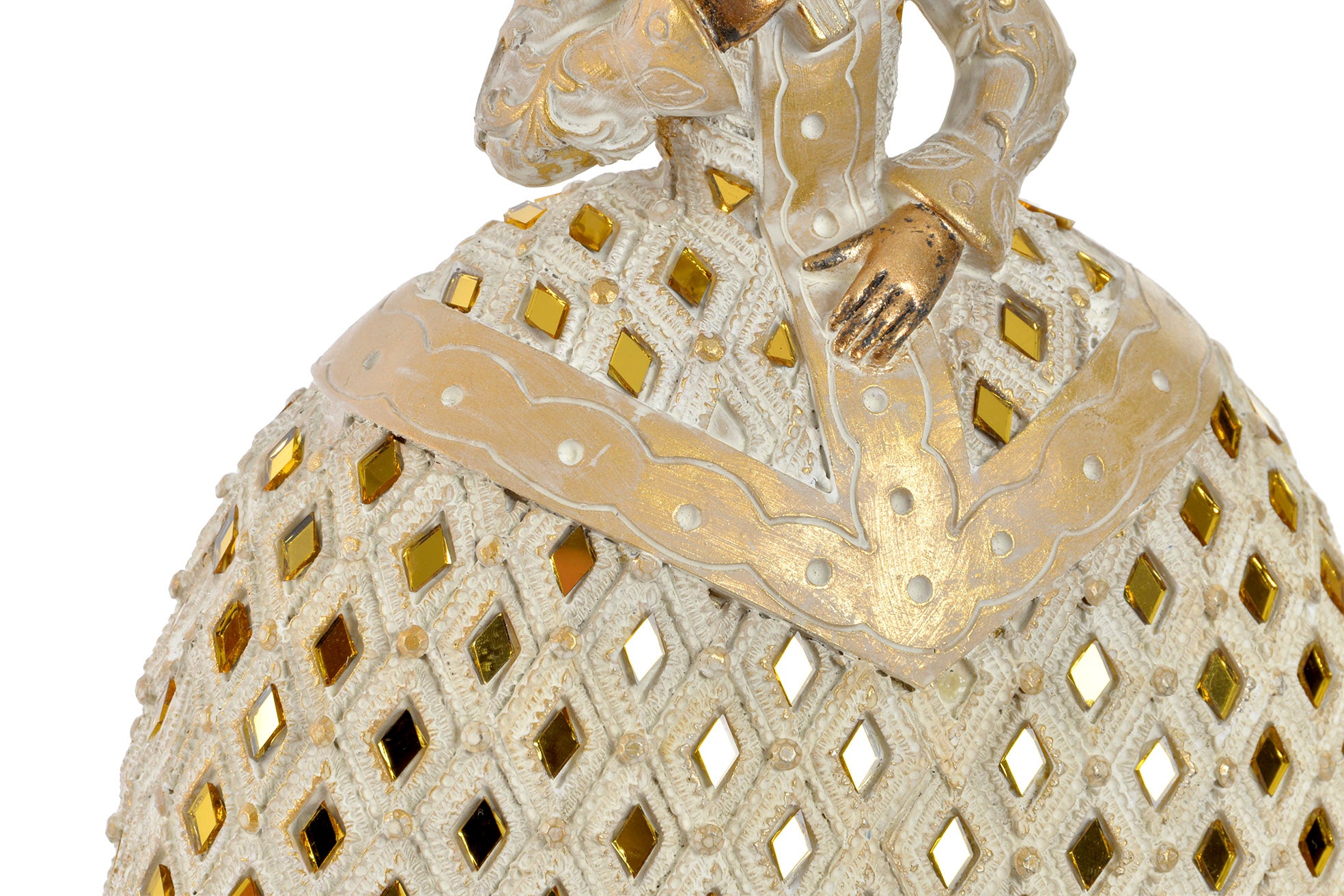 Figura Resina Espejo 18X13X23 Dama Dorado 3 Surt.