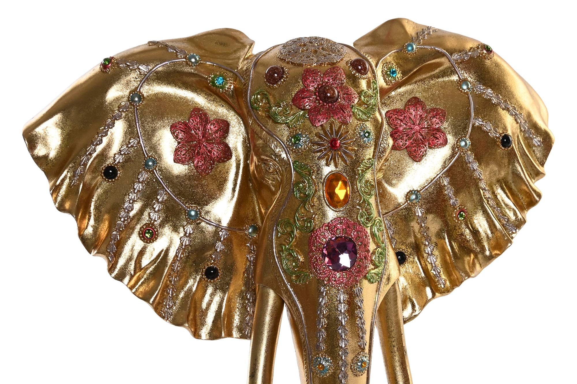 Figura Resina 43X22X55,5 Elefante Dorado