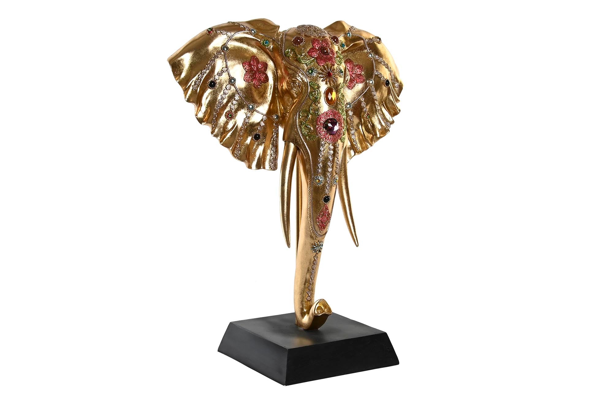 Figura Resina 43X22X55,5 Elefante Dorado