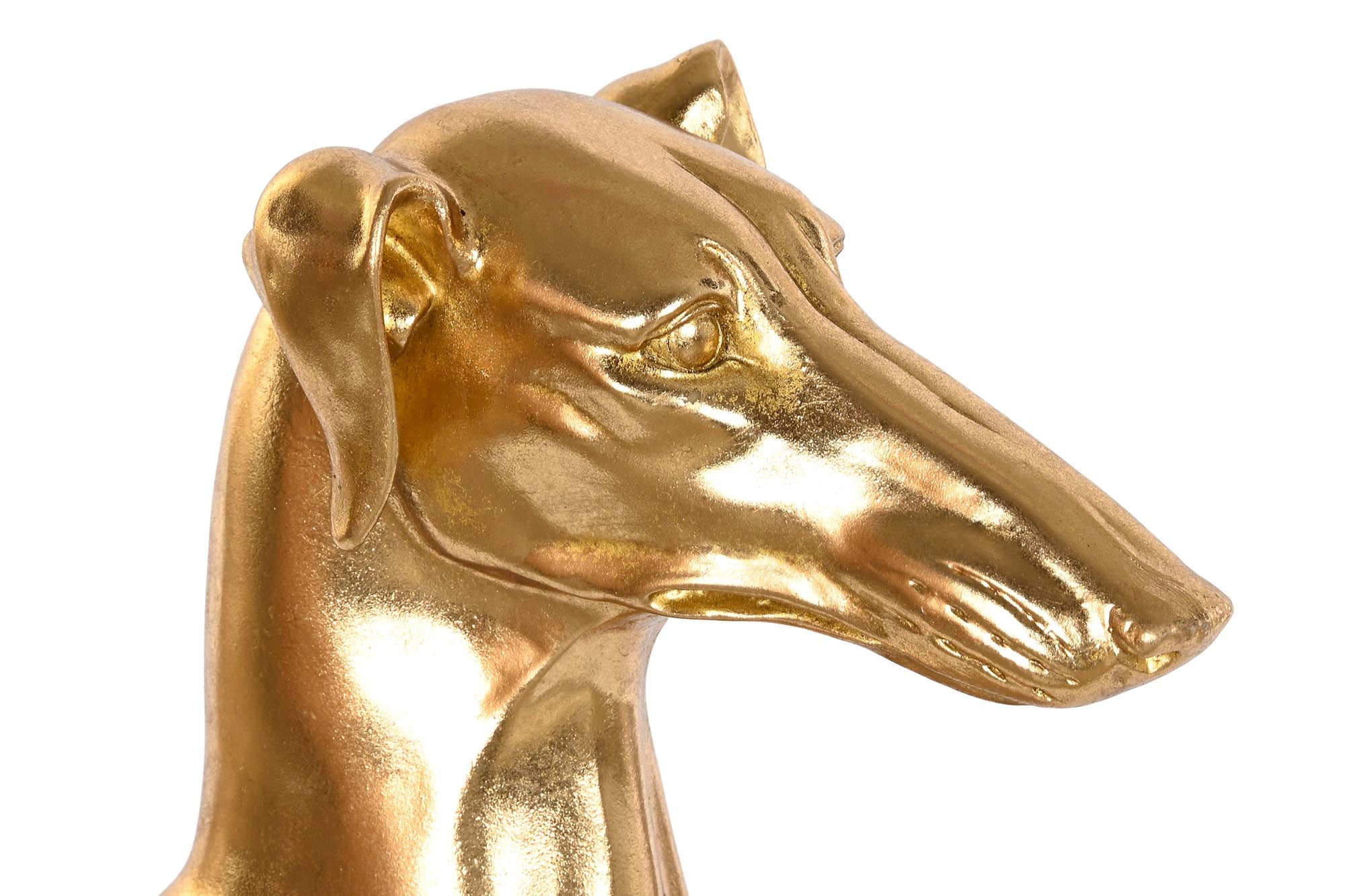 Figura Resina 42,5X25,5X78 Galgo Dorado