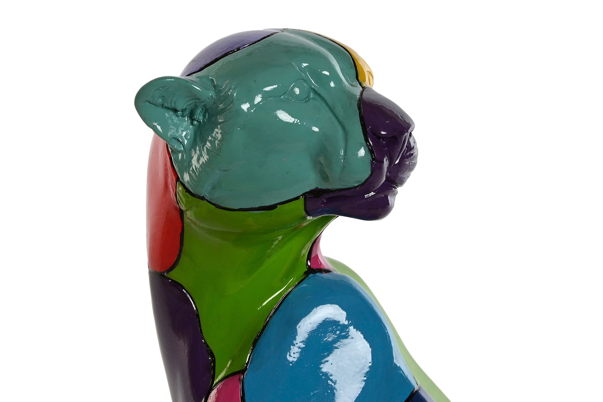 Figura Resina 25X18X41 Pantera Multicolor