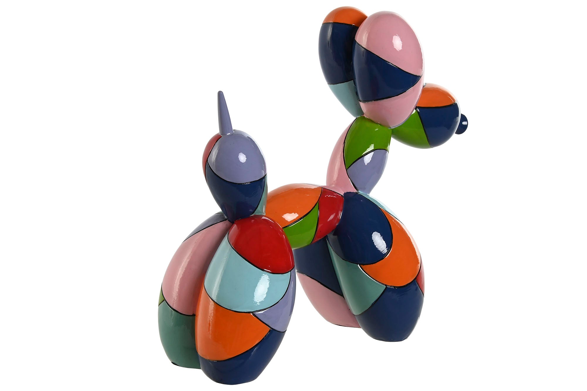 Figura de resina 31X12X27 Cachorro Balão Multicolorido