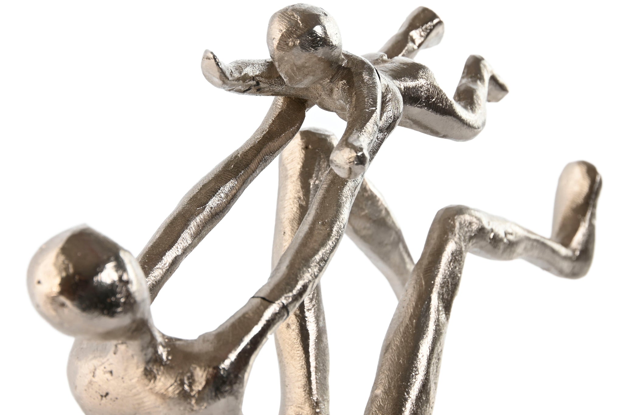 Figura Aluminio 25X8X14 Padre Y Niòo Plateado