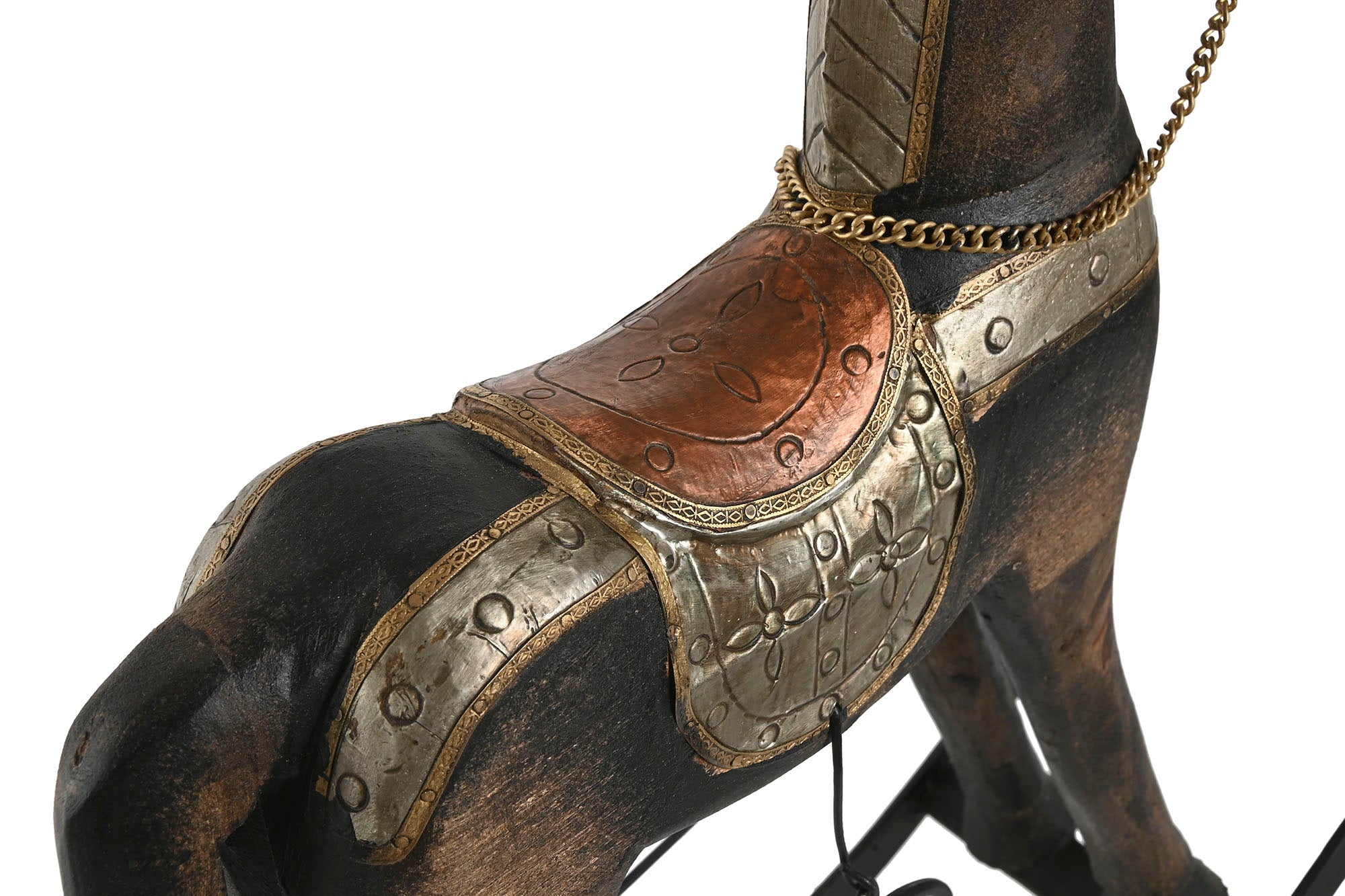 Wood Metal Figure 41X12X49 Aged Horse