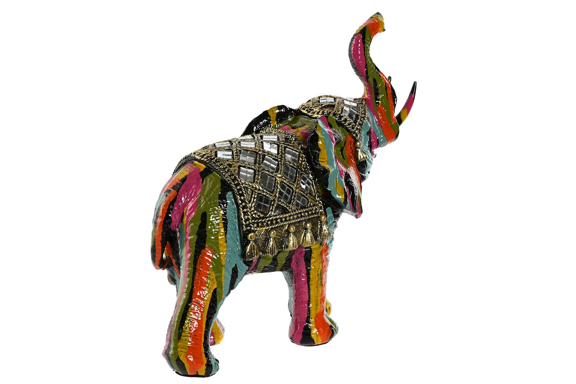 Figura Resina 21,5X8,5X19,5 Elefante Multicolor