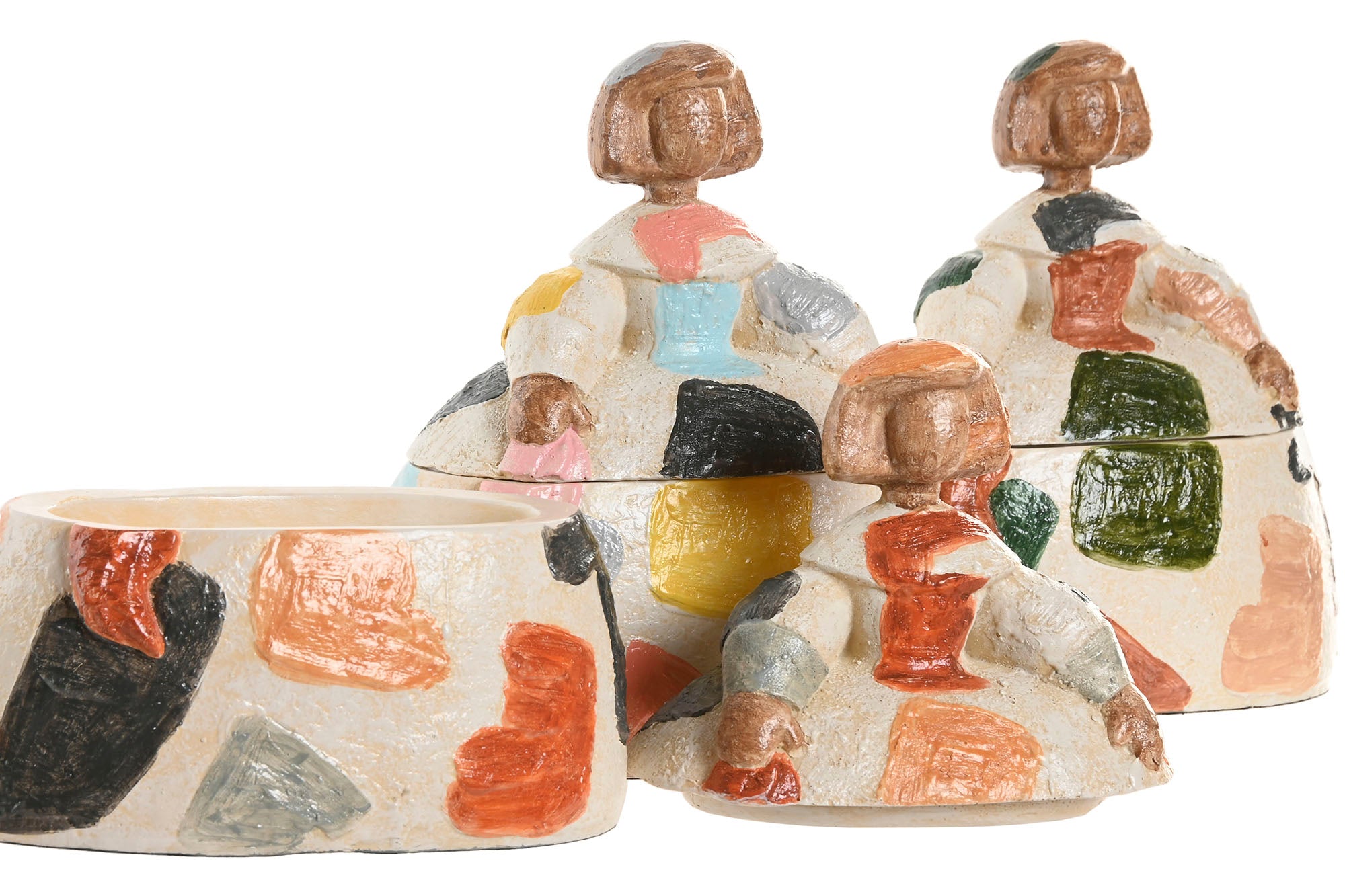 Figura Resina 17,5X10,5X19 Damas 3 Surt.