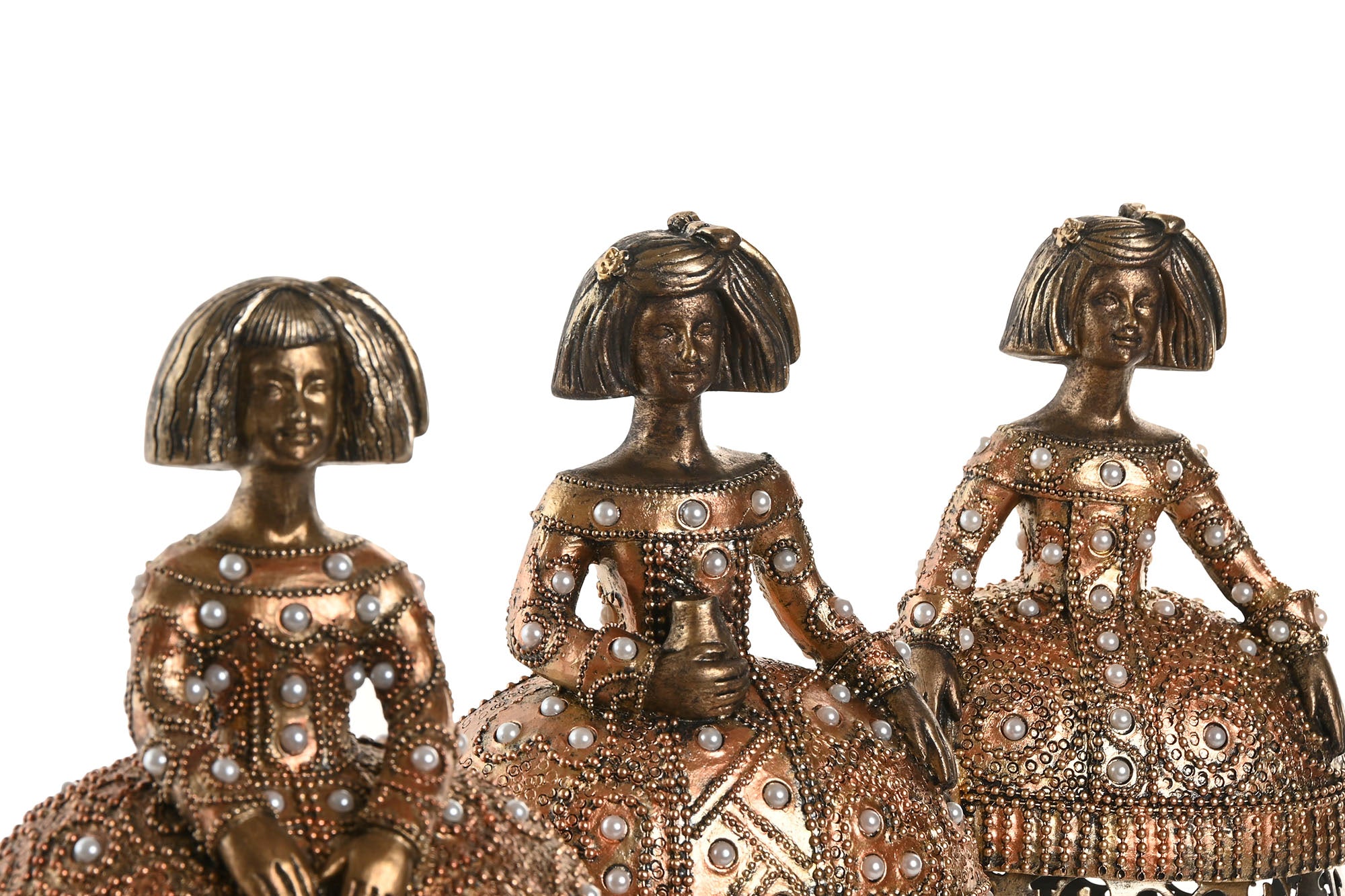 Figura Resina 18X11,5X24 Damas 3u.