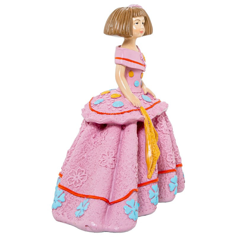 Figura Resina Menina Rosa