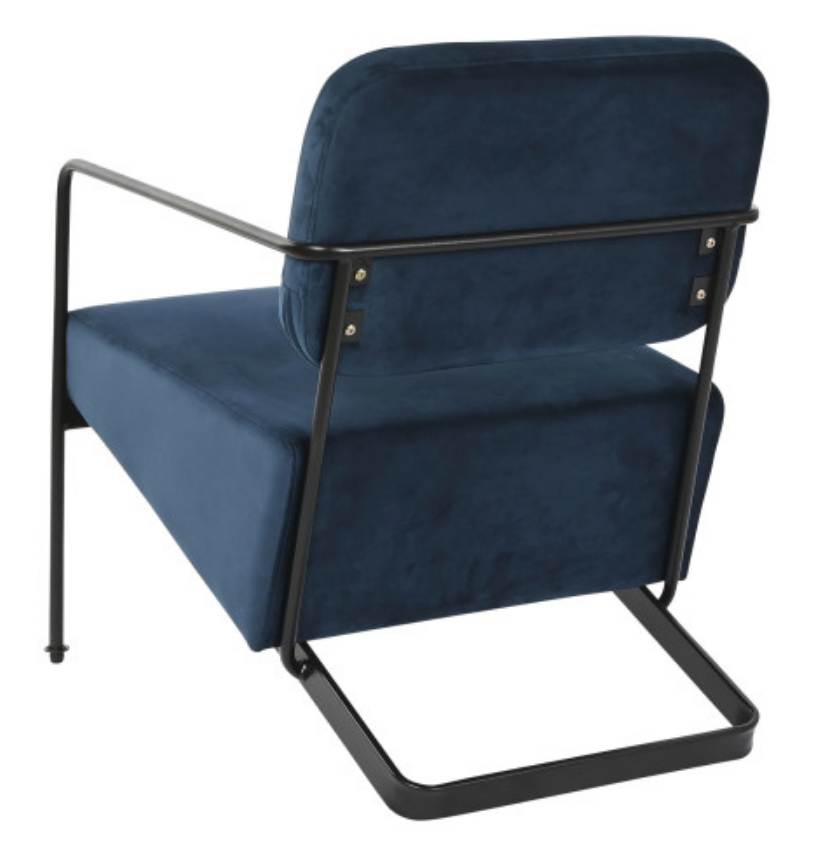 Poltrona de metal de poliéster 62X76X76 Azul