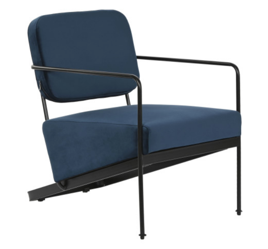 Poltrona de metal de poliéster 62X76X76 Azul