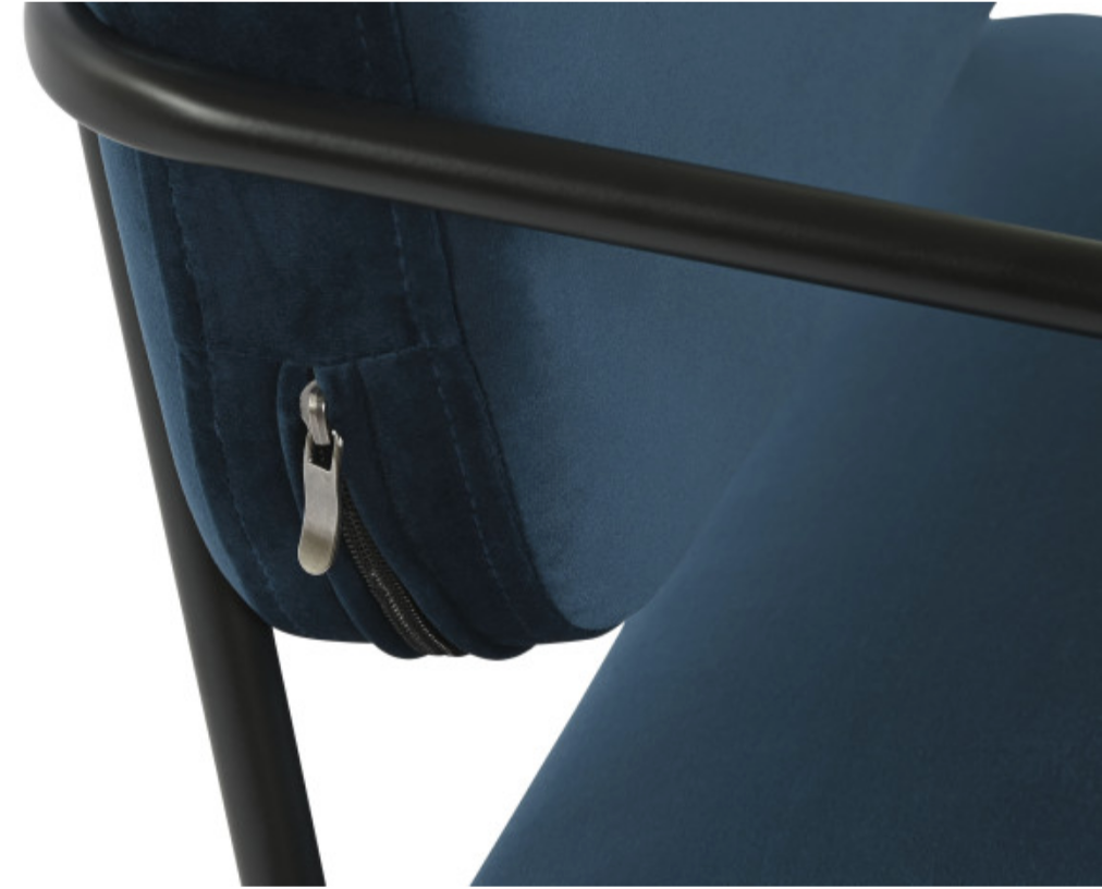 Poltrona de metal de poliéster 62X76X76 Azul