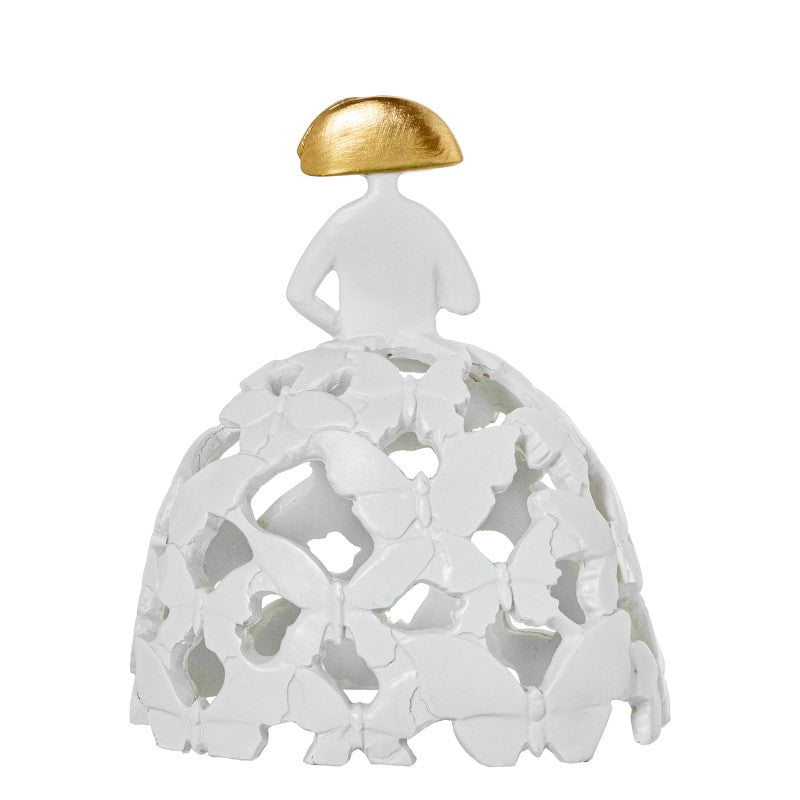 Figura Menina 18cm Resina Blanca Calada