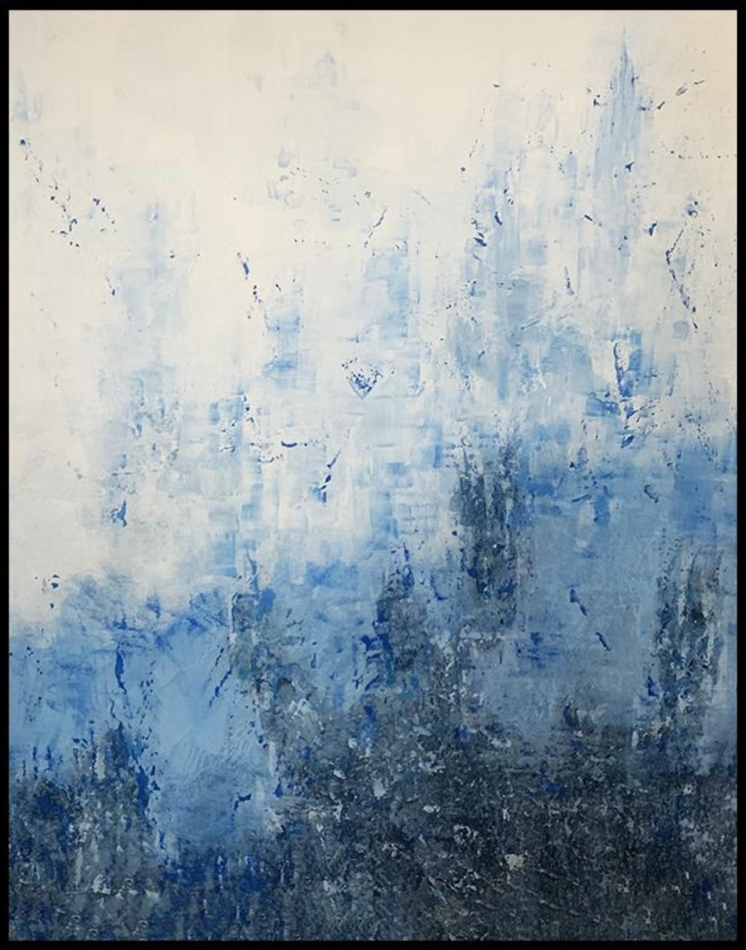Pintura Abstrata do Oceano Azul - 55712