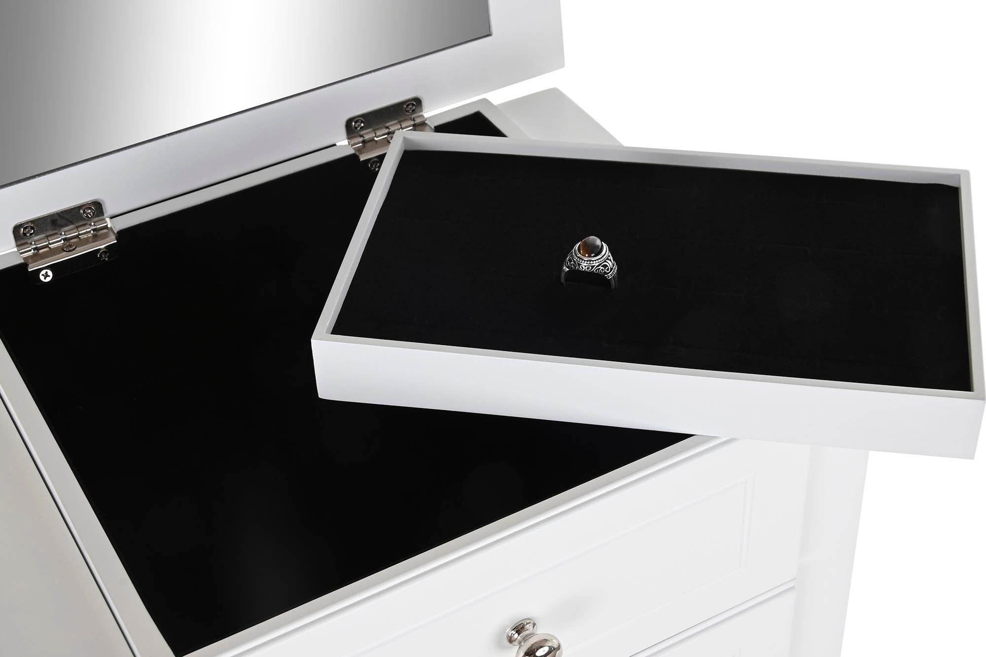 Joyero Mdf Espejo 37X27X90 2 Puertas Blanco