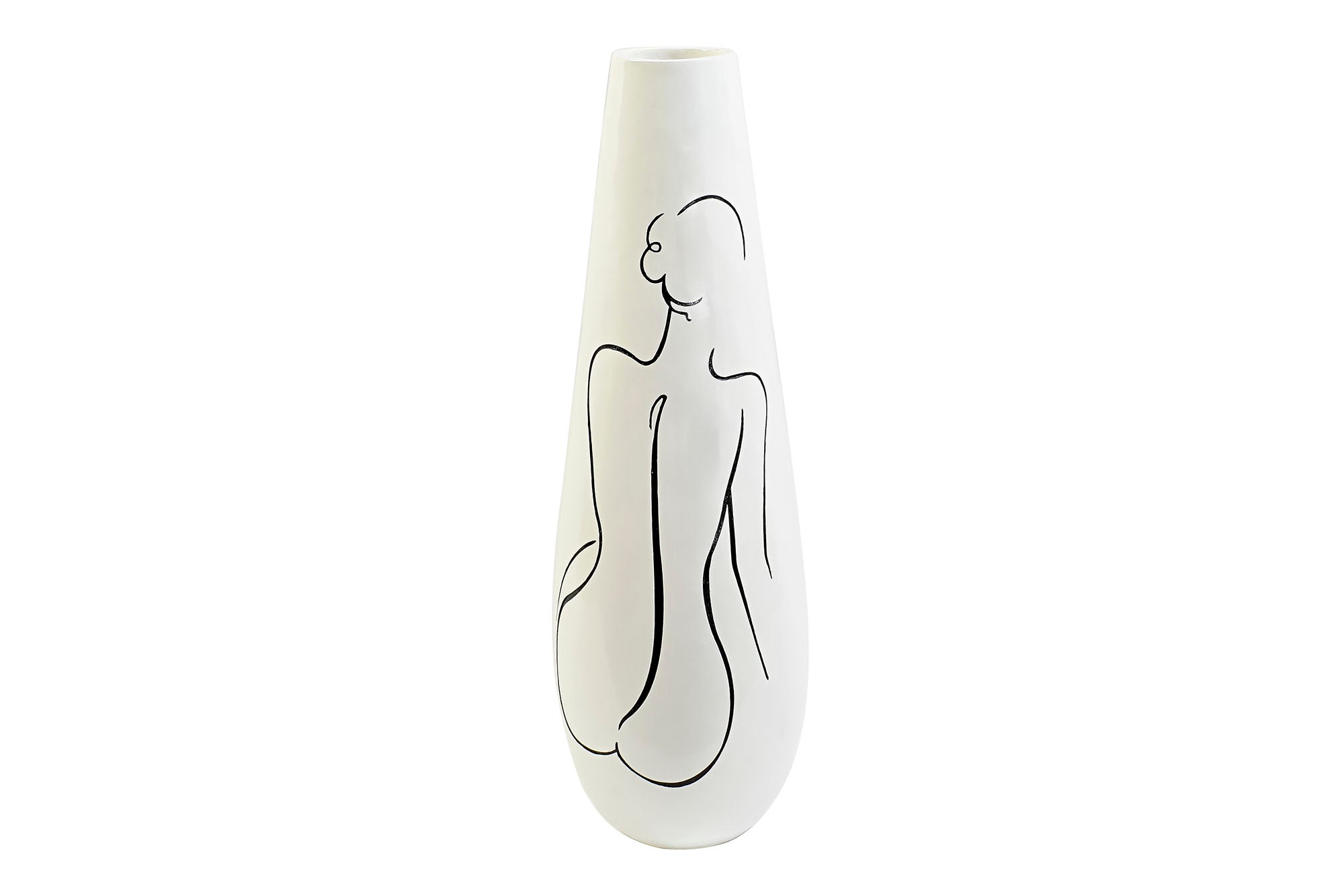 Vaso de resina 30X30X94 Mulher abstrata brilhante
