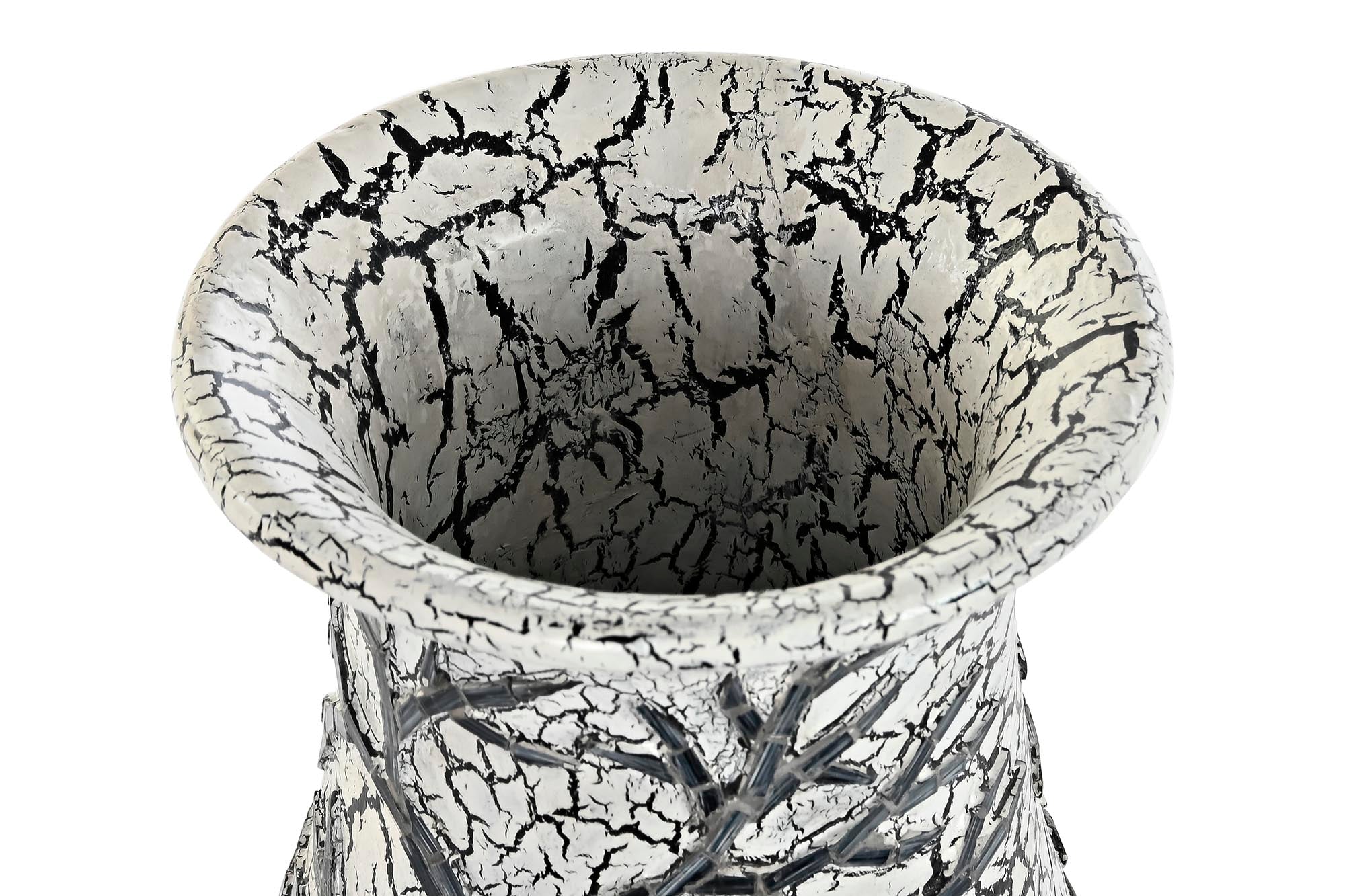 Jarron Cristal Terracota 29X29X60 Arbol Blanco