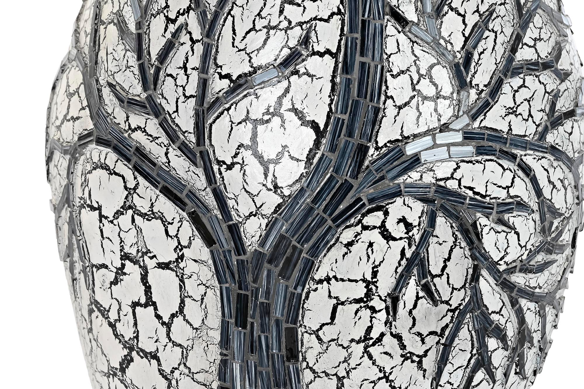 Jarron Cristal Terracota 29X29X60 Arbol Blanco