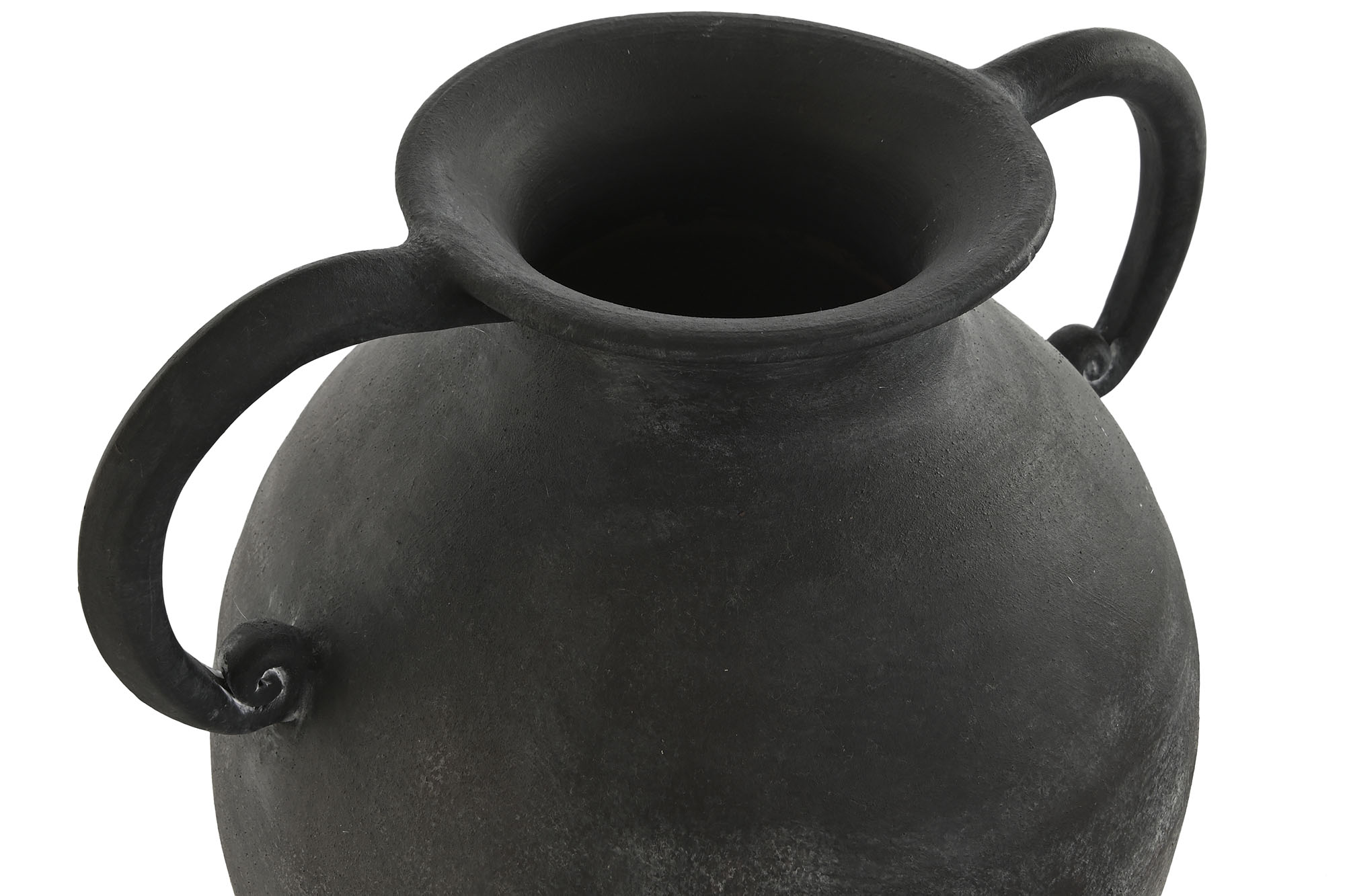 Jarron Terracota 31X26X48 Envejecido Gris Oscuro
