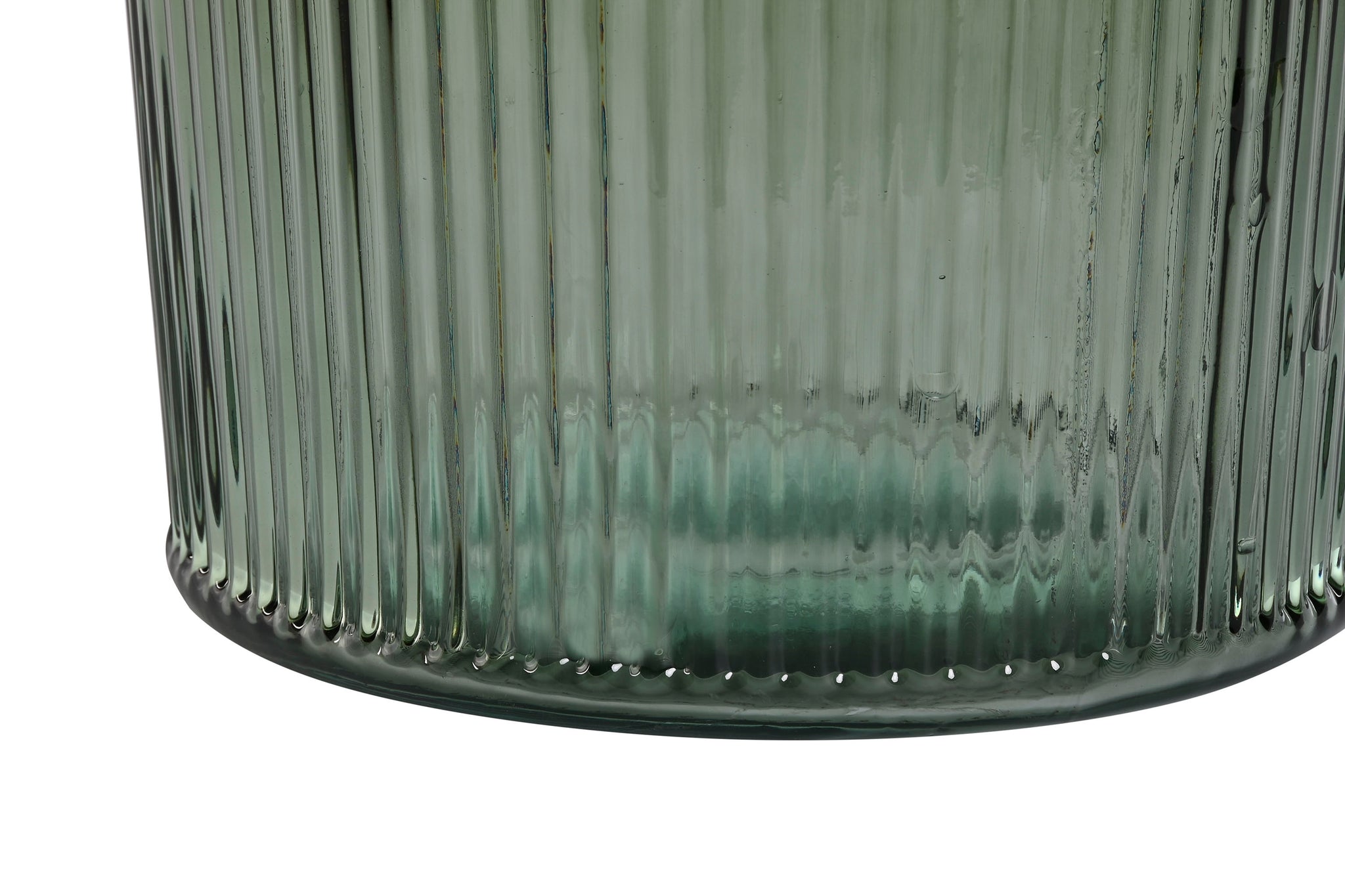 Recycled Glass Vase 30x30x72 Green Striped