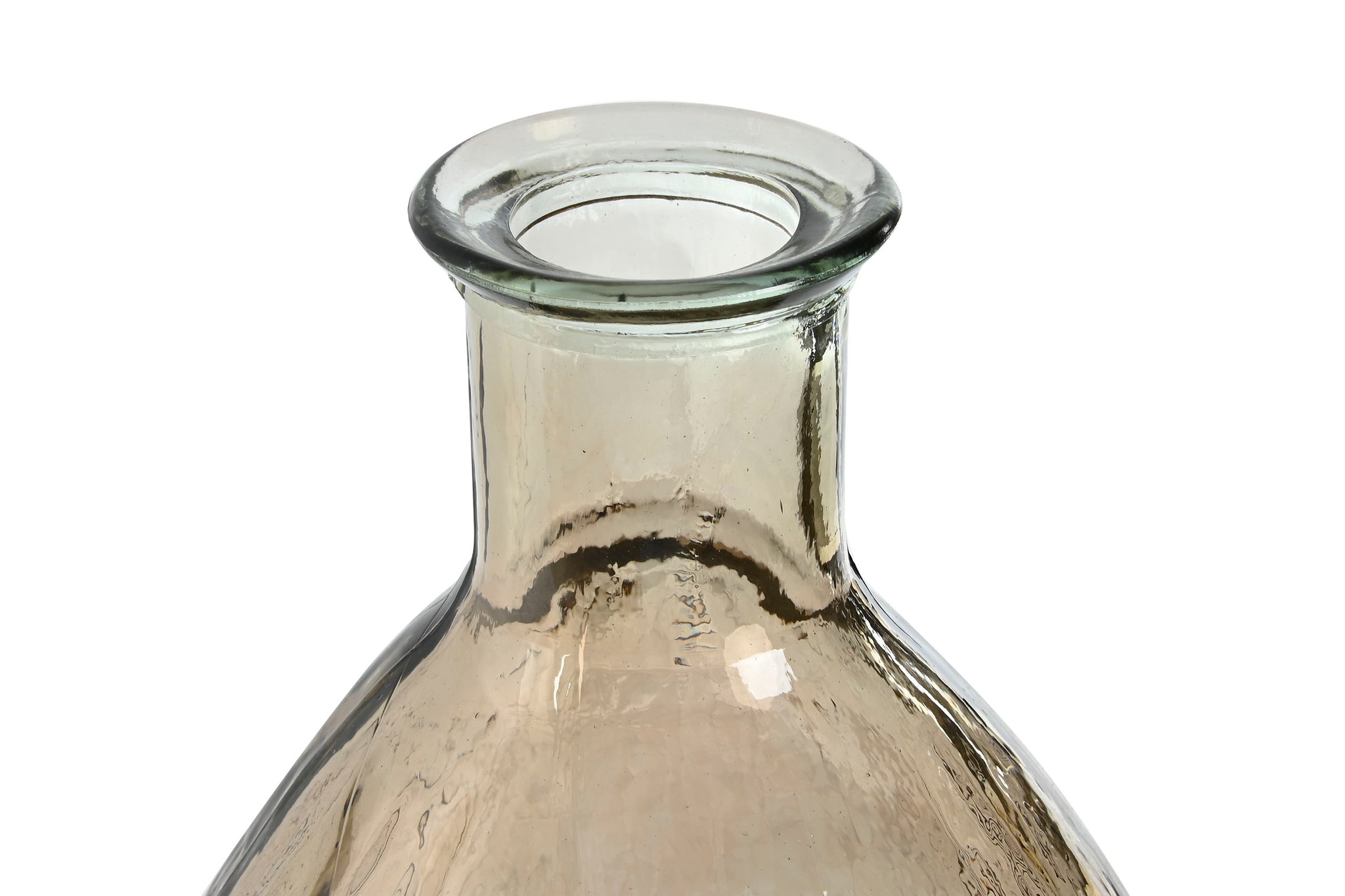 Vaso de vidro reciclado 30x30x59 listrado champanhe