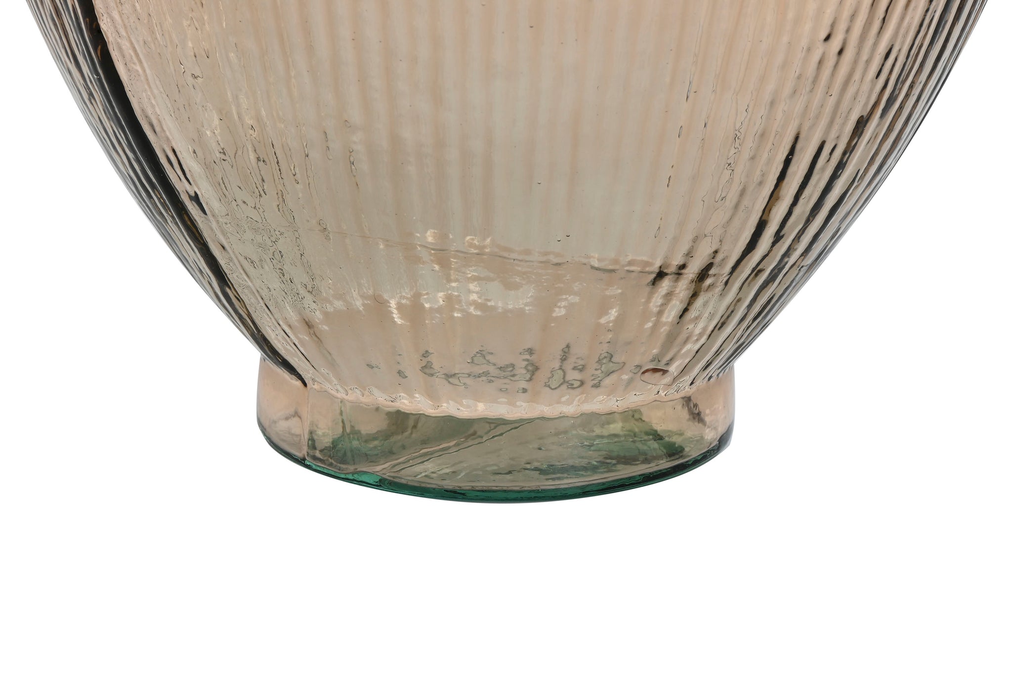 Vaso de vidro reciclado 30x30x59 listrado champanhe