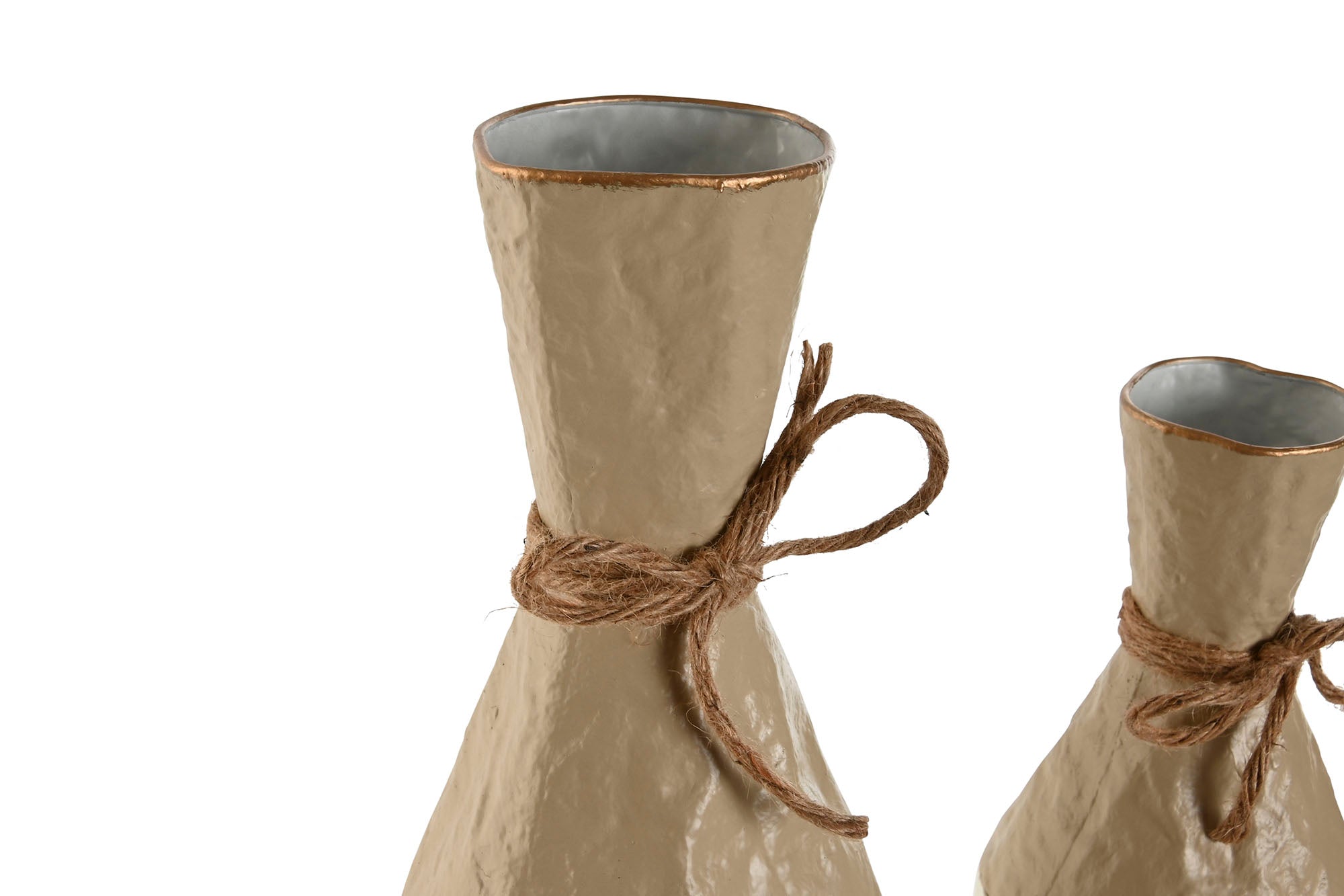 Vase Set 3 Metal 14X14X67 13X56/13X46 Rough
