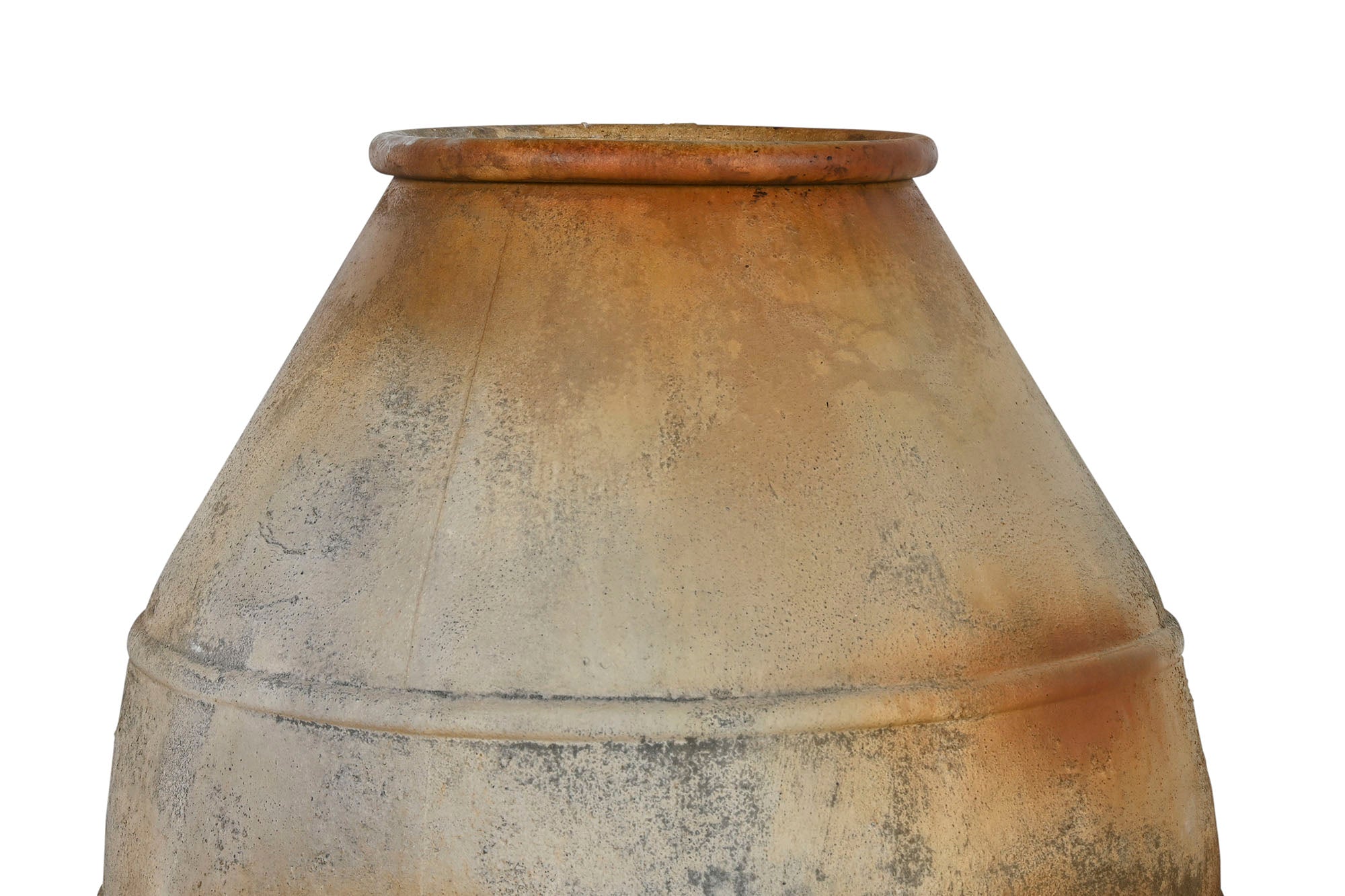Metal Amphora 49X49X93 Aged Beige Foot