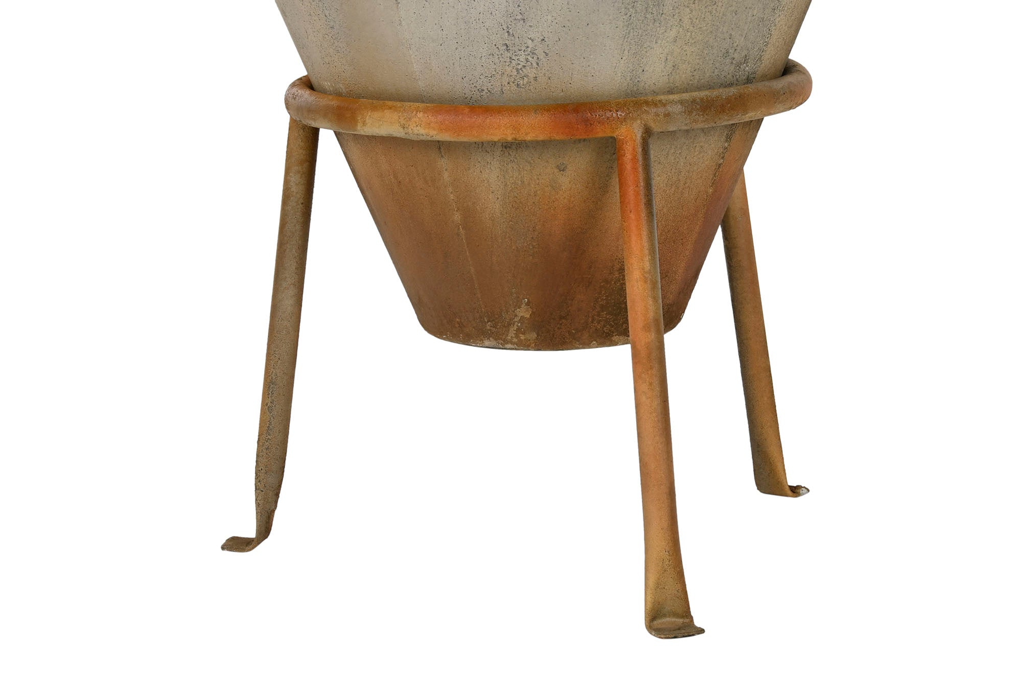 Metal Amphora 49X49X93 Aged Beige Foot